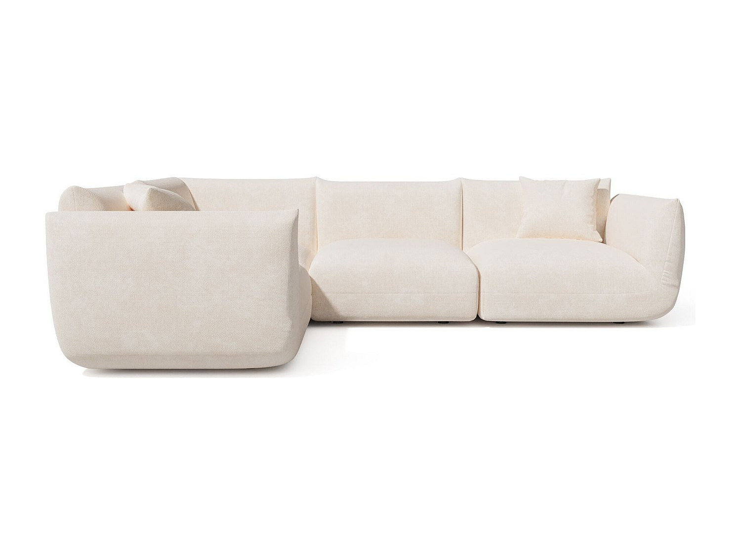 Canapé modulable 6 places beige velours