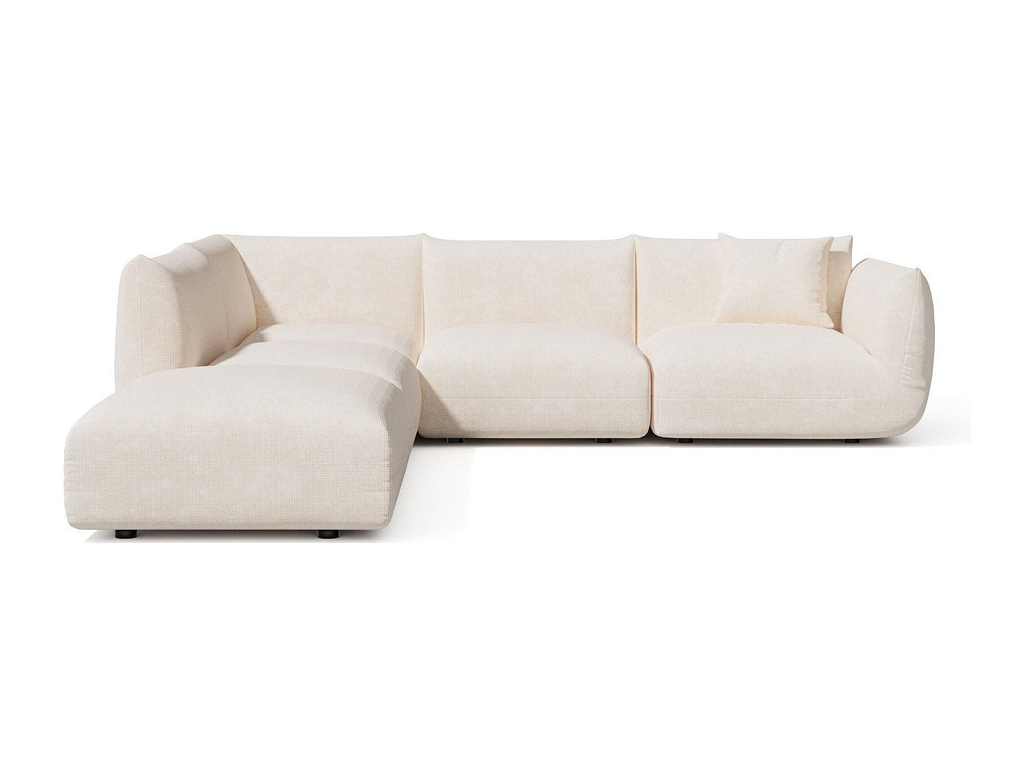 Canapé modulable 7 places beige velours