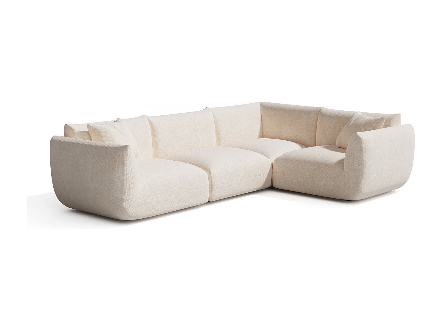 Canapé modulable 6 places beige velours