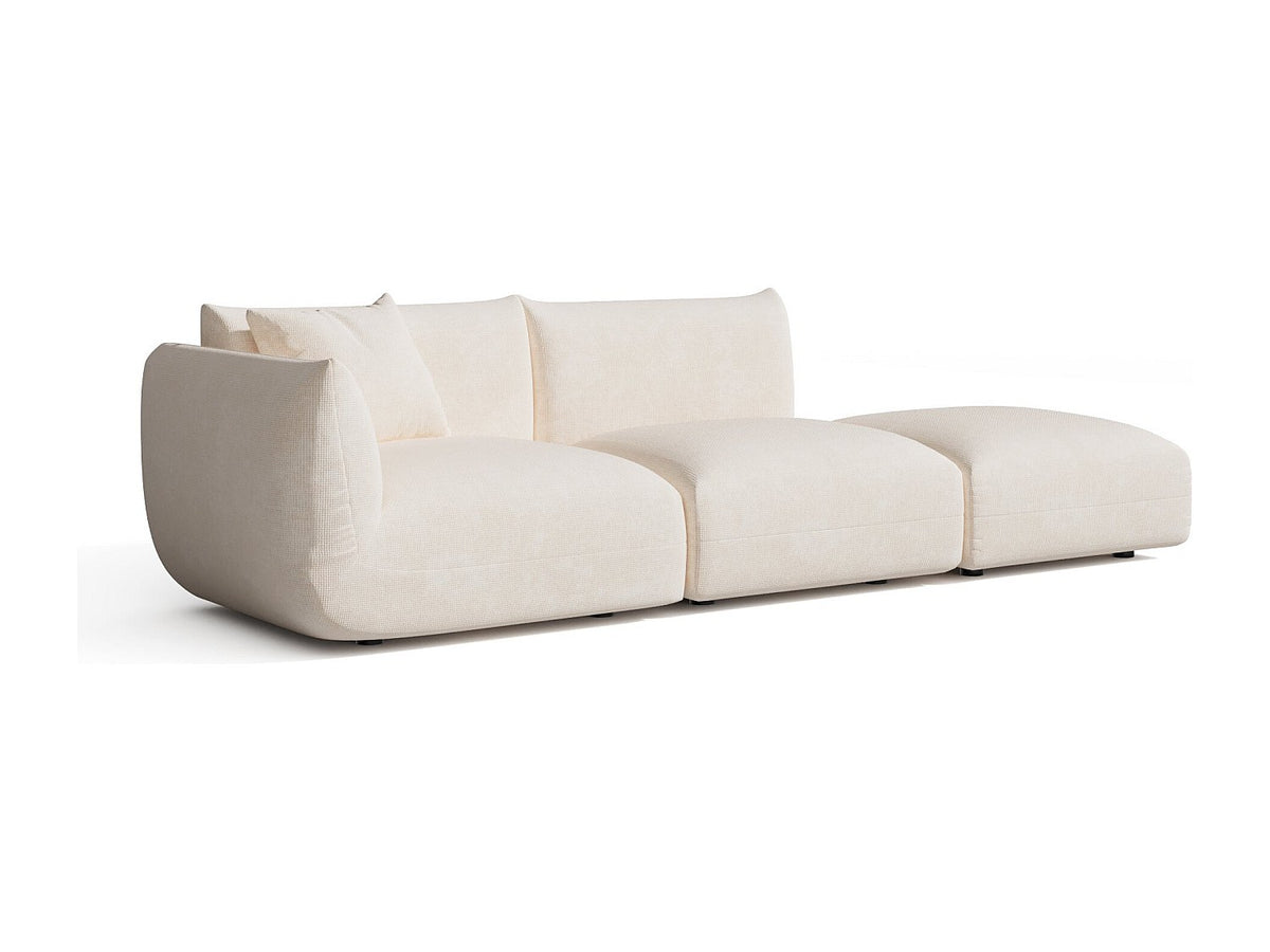 Canapé modulable 5 places beige velours