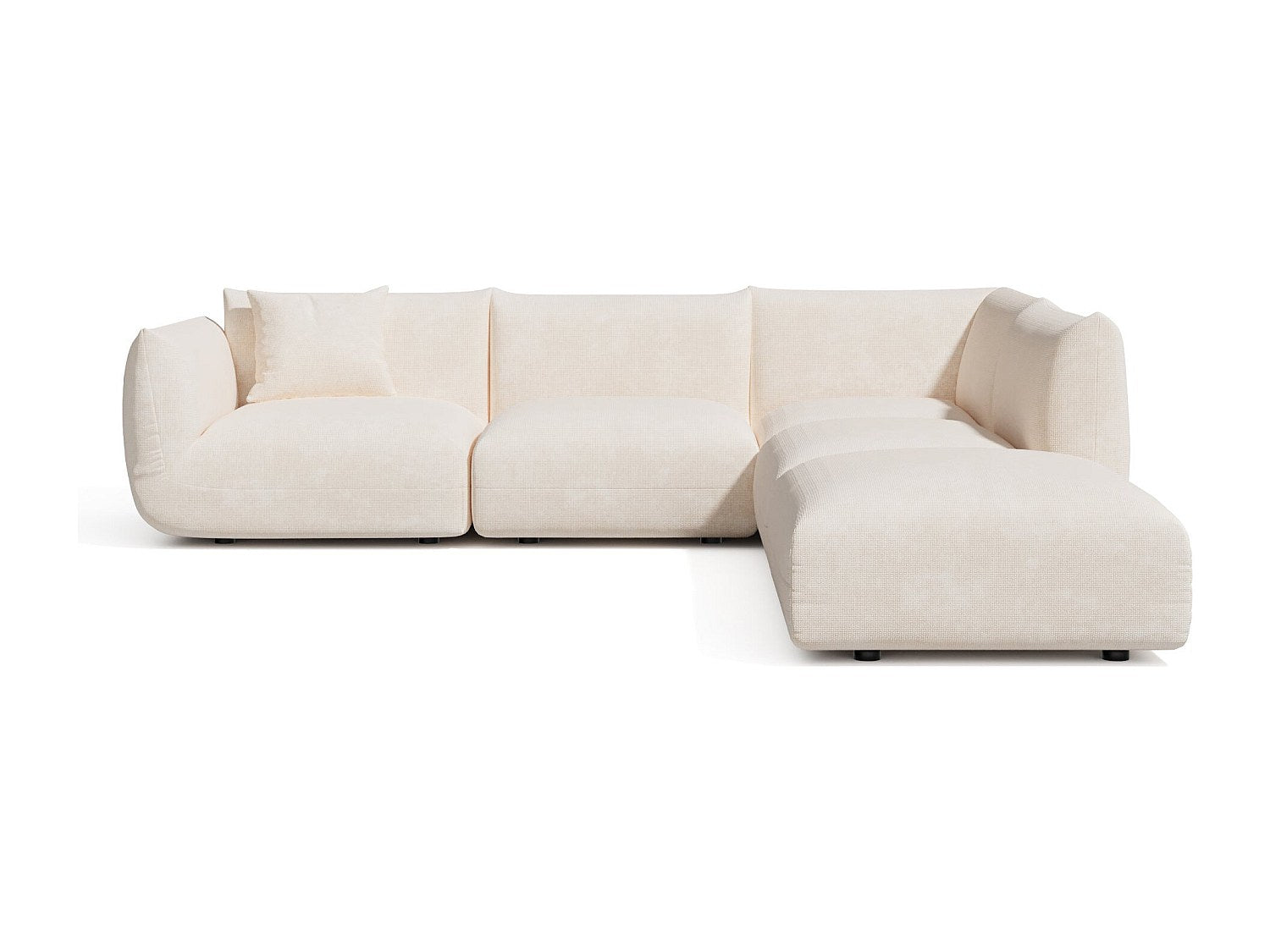 Canapé modulable 7 places beige velours