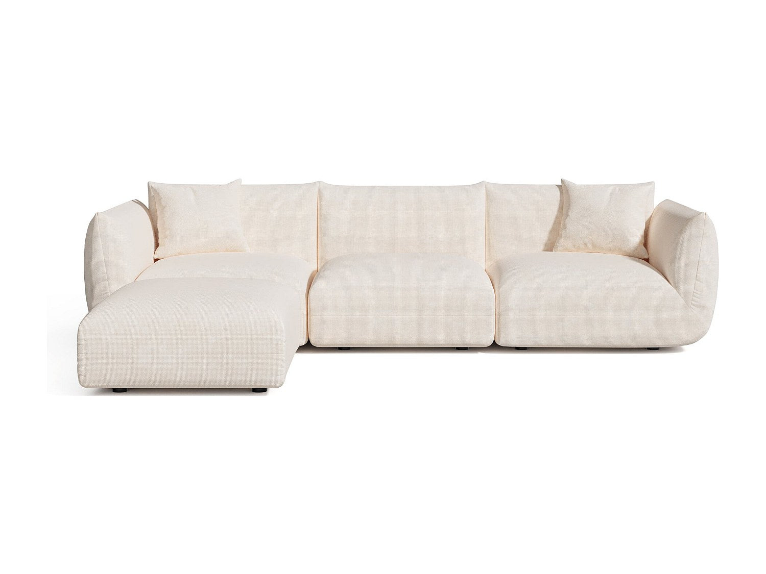 Angle pour canapé modulable 6 places beige velours