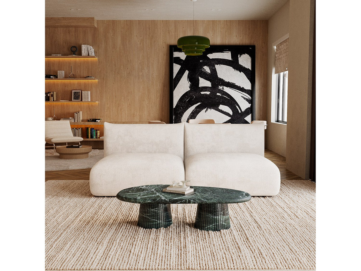 Canapé modulable 3 places beige velours