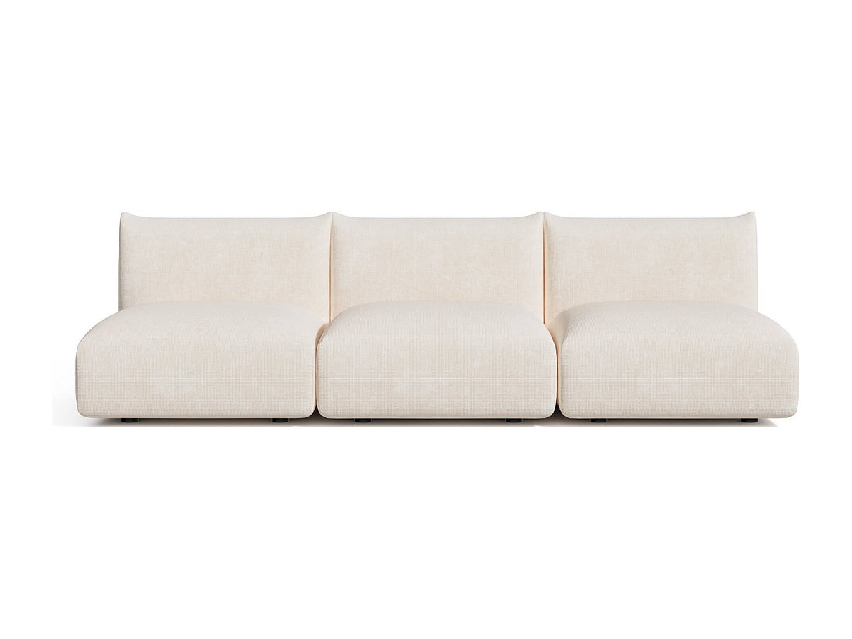 Canapé modulable 5 places beige velours