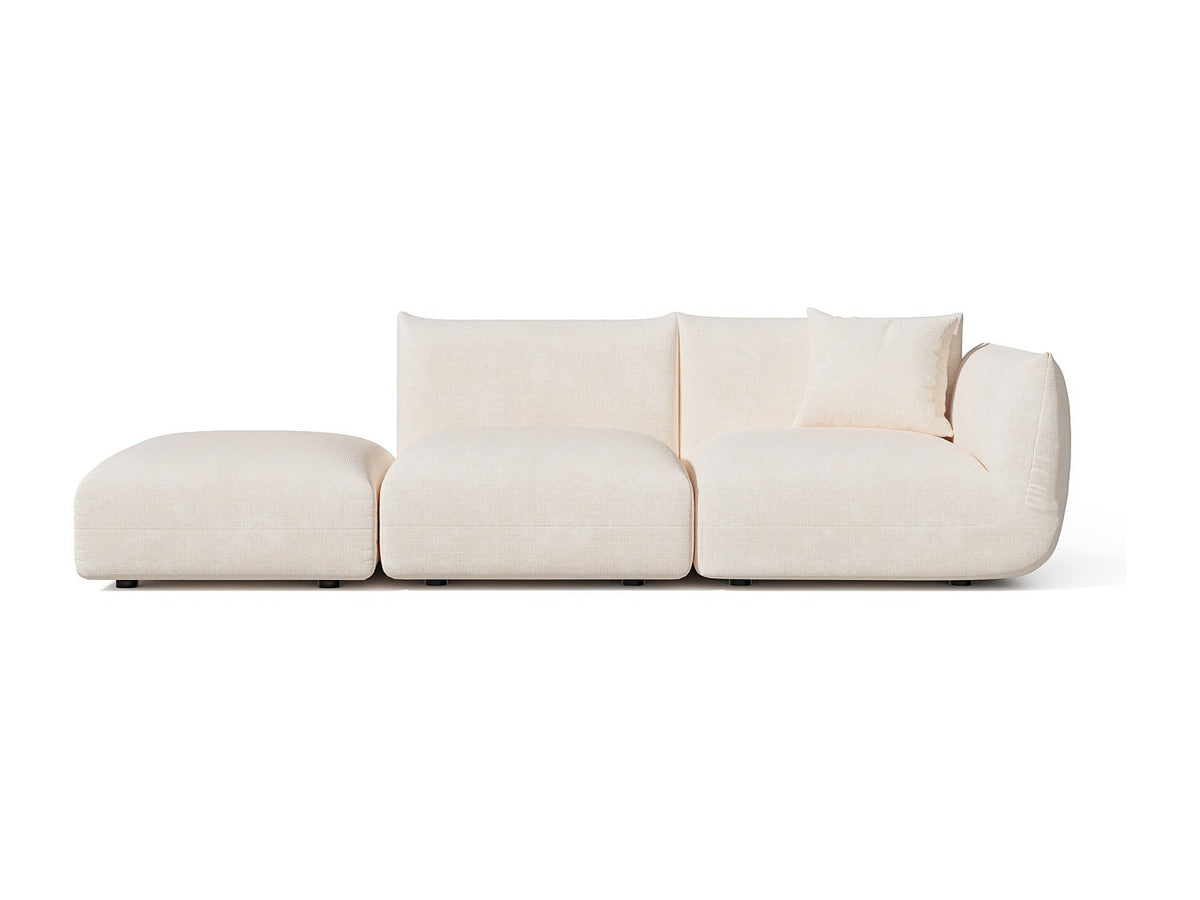 Canapé modulable 5 places beige velours