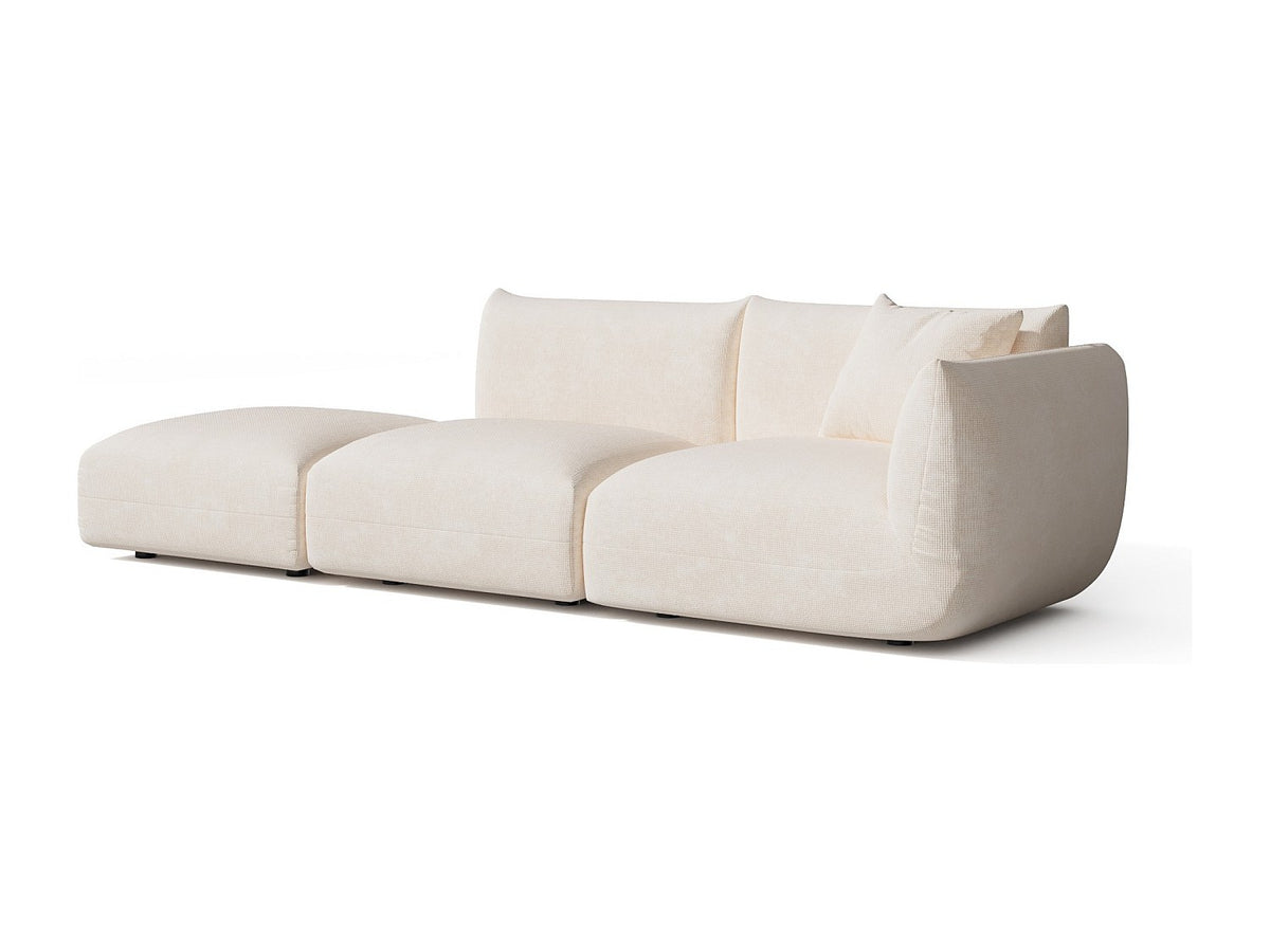 Canapé modulable 5 places beige velours