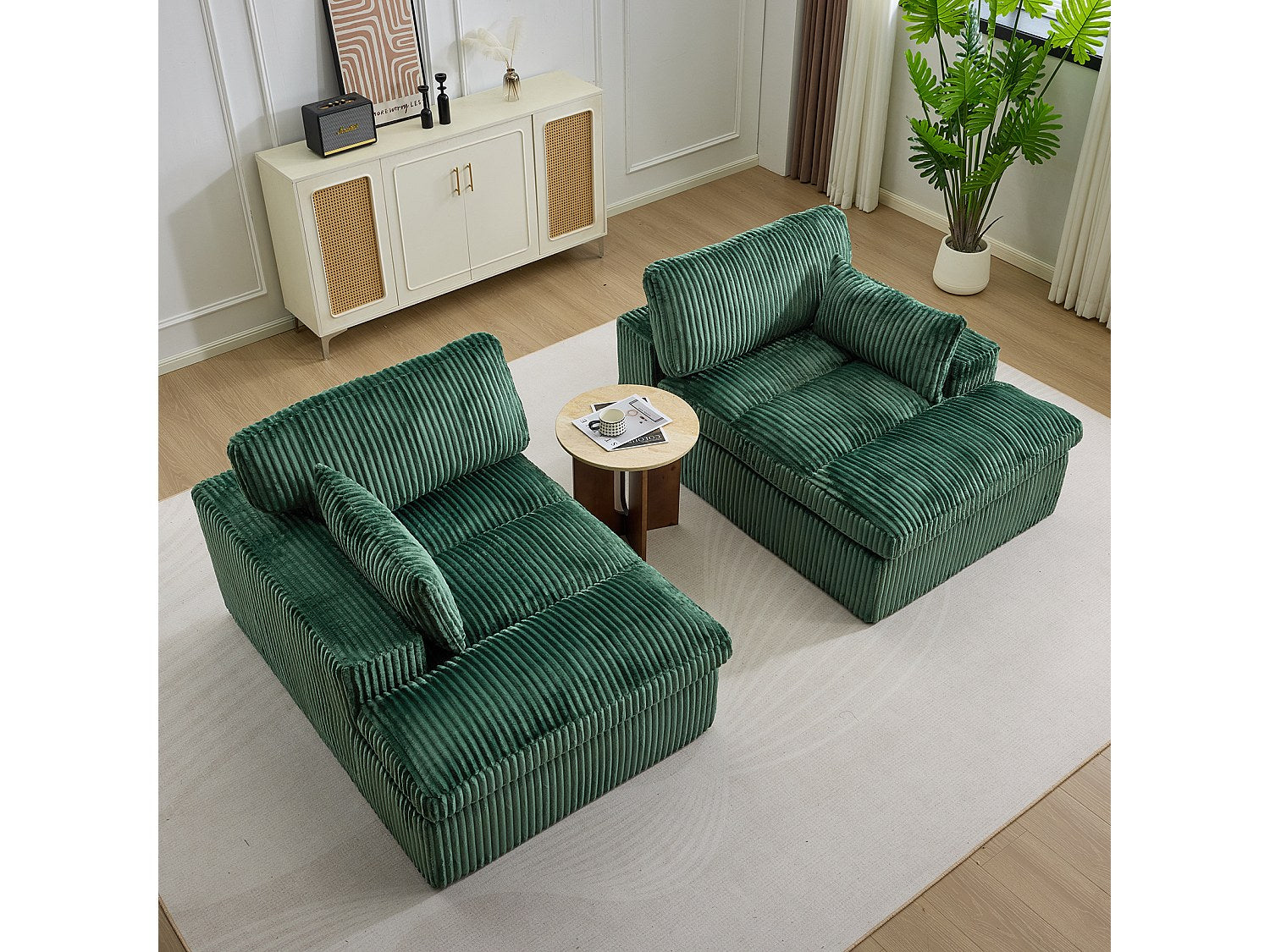 Canapé modulable convertible vert tissu