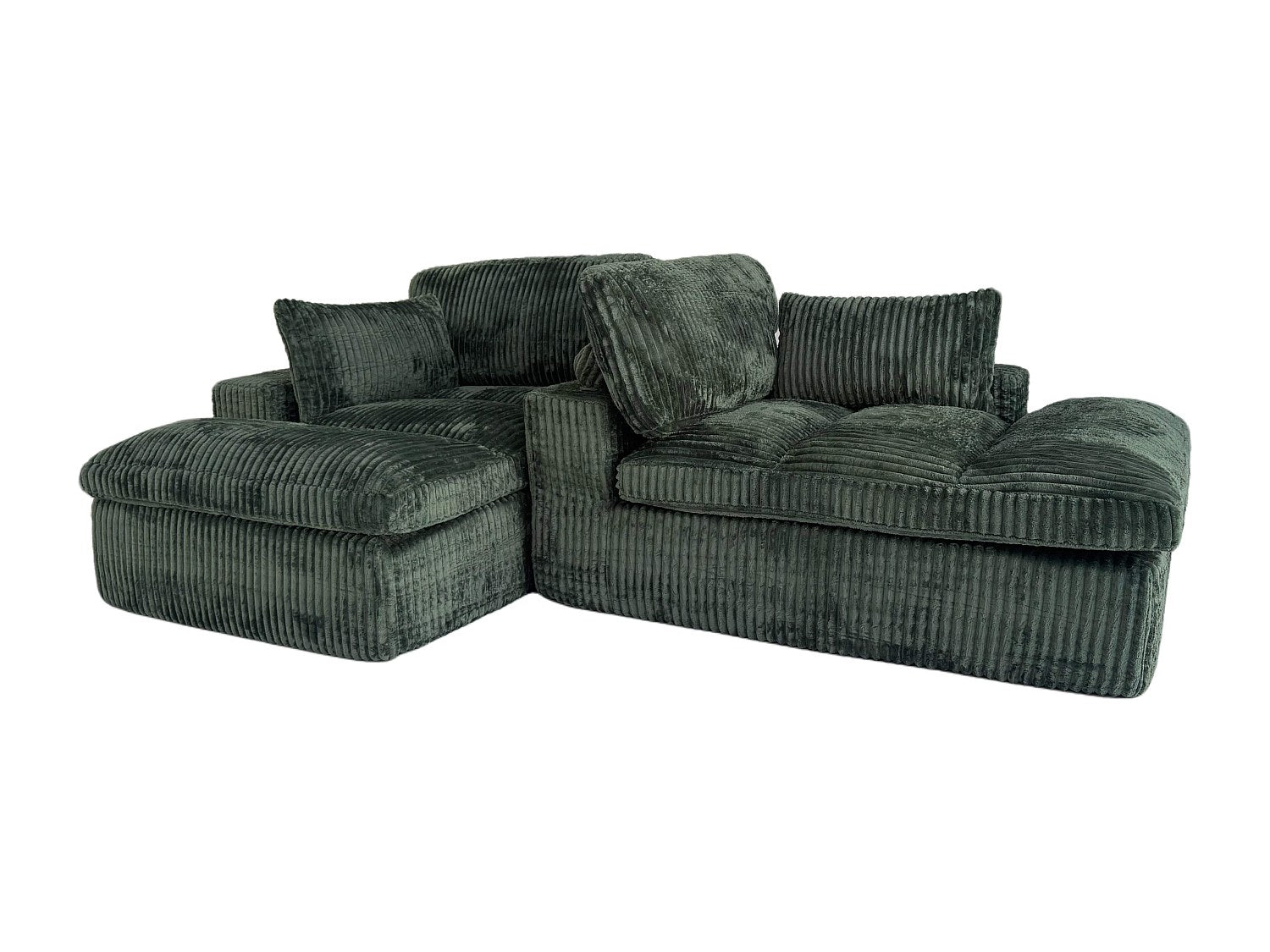 Canapé modulable convertible vert tissu