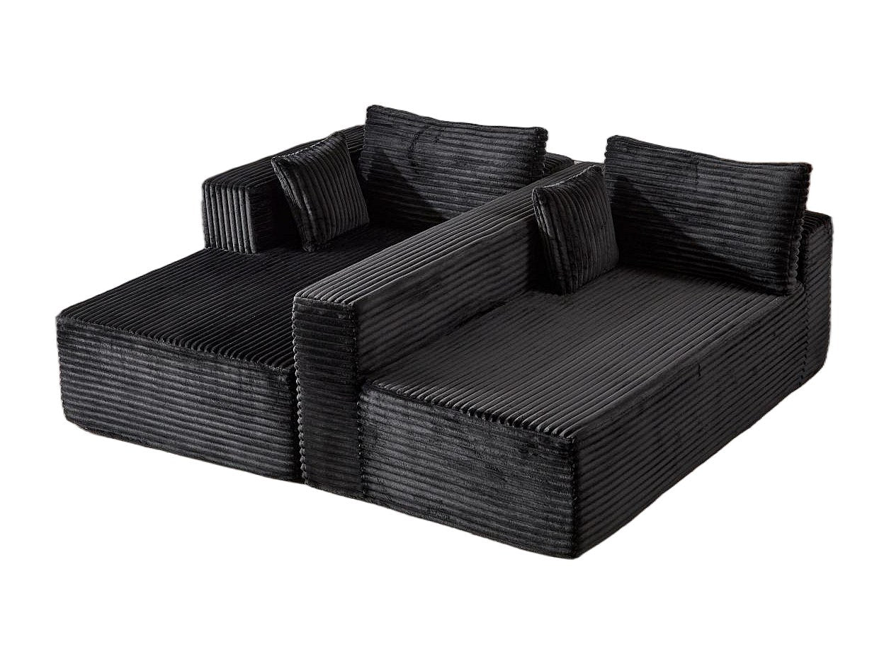 Canapé modulable noir tissu