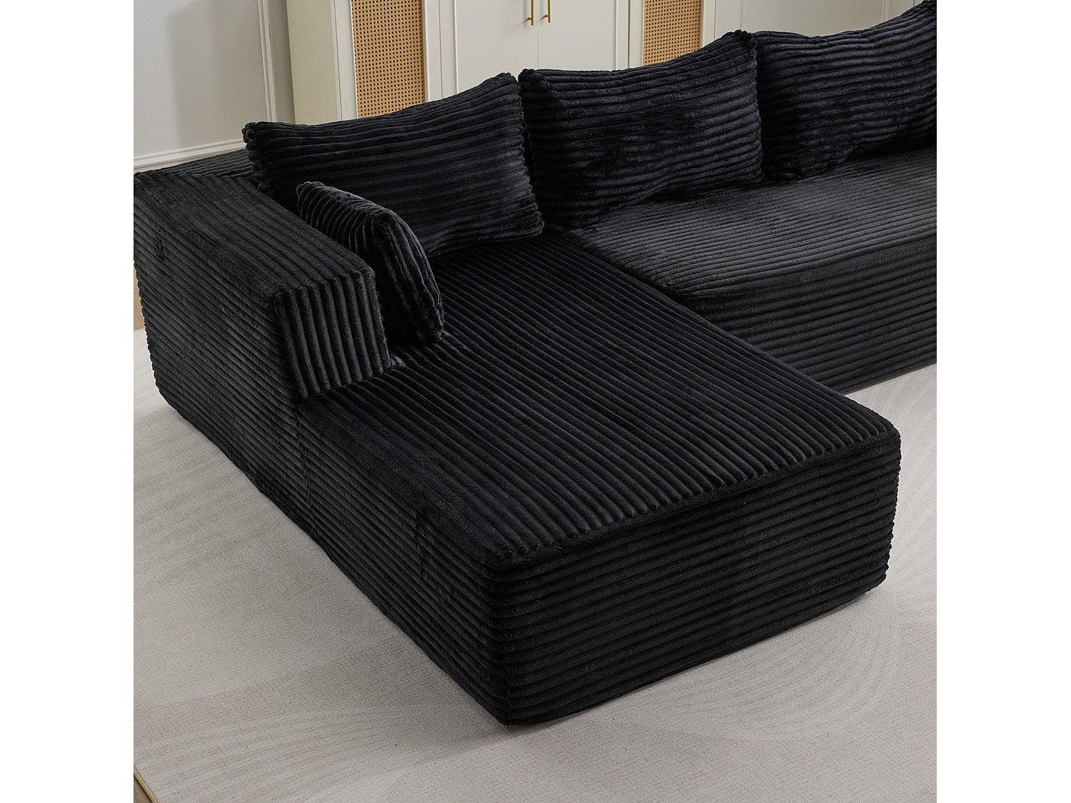Canapé modulable noir tissu