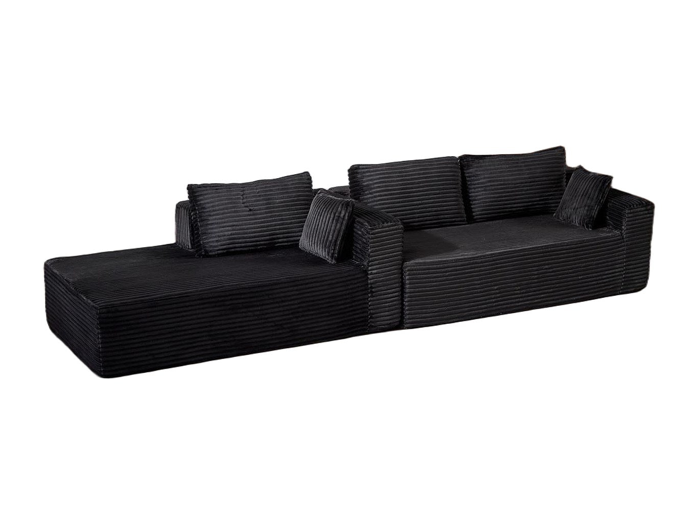 Canapé modulable noir tissu