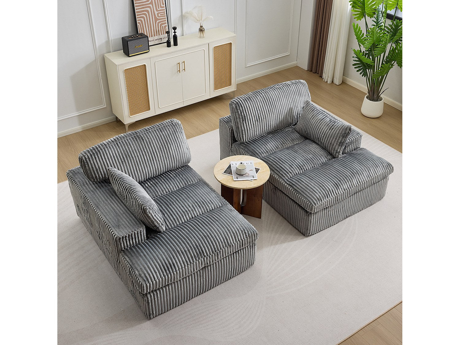 Canapé modulable convertible gris tissu
