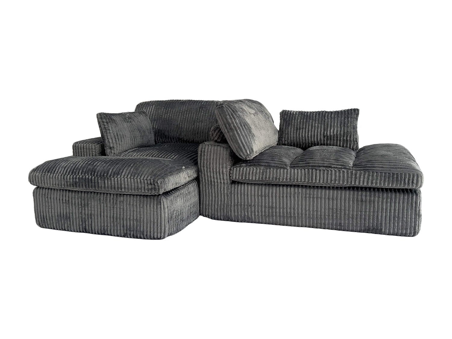 Canapé modulable convertible gris tissu