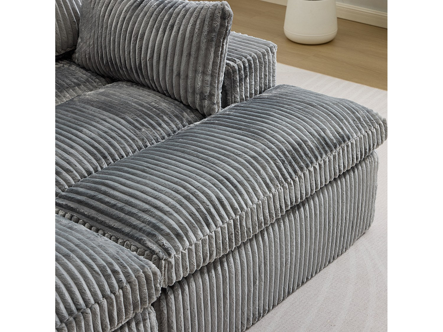 Canapé modulable convertible gris tissu