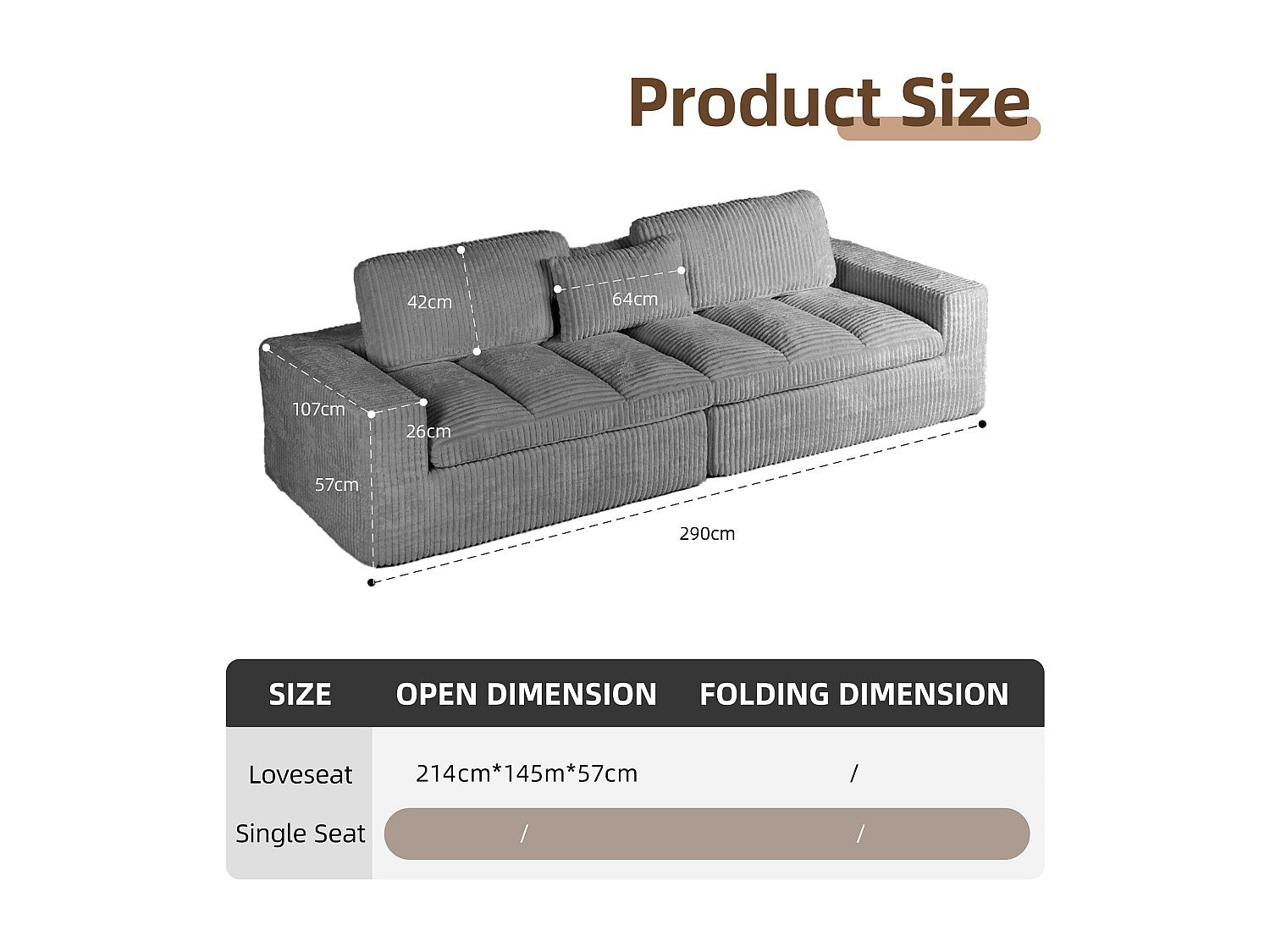 Canapé modulable convertible gris tissu