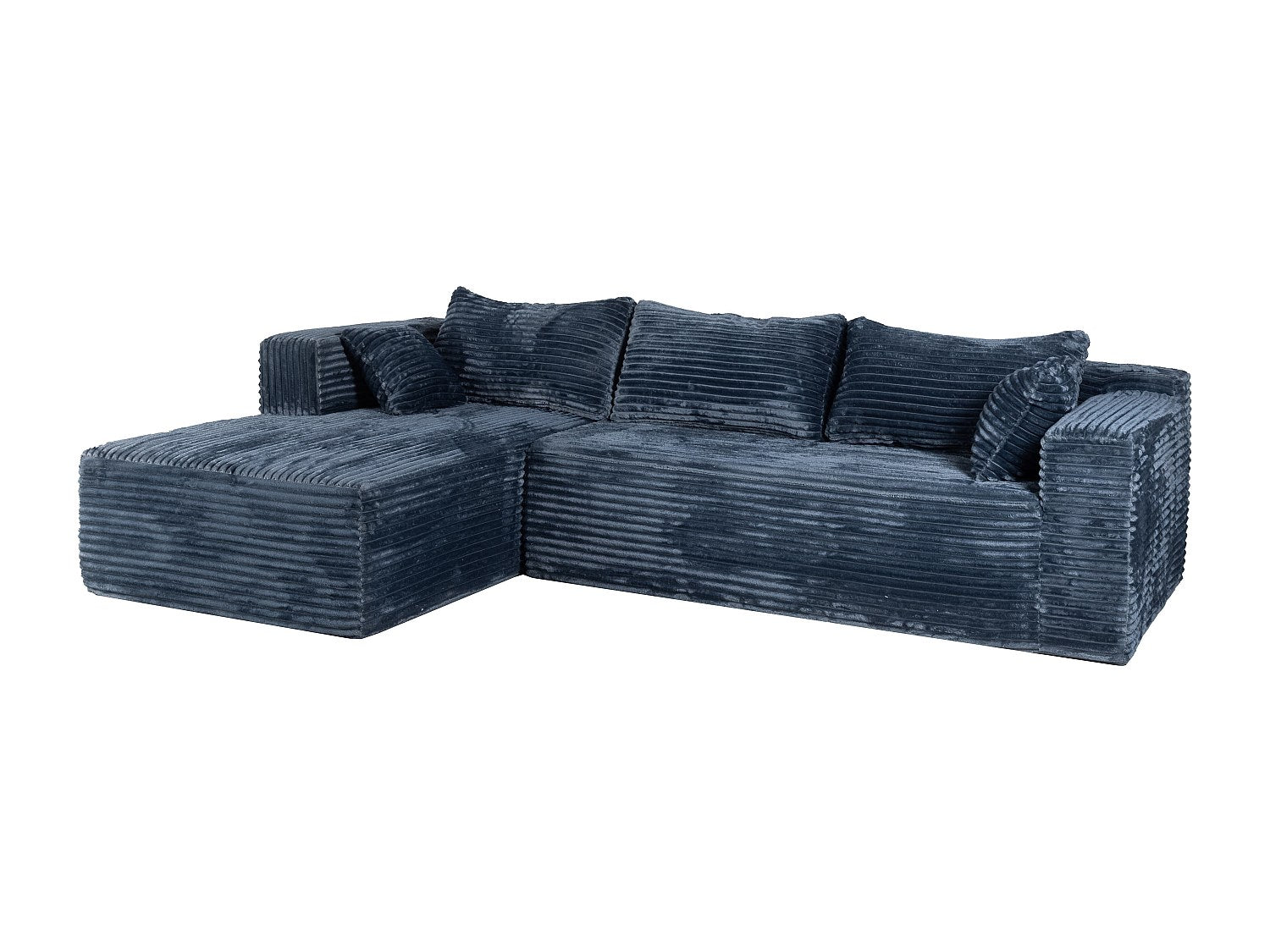 Canapé modulable bleu tissu