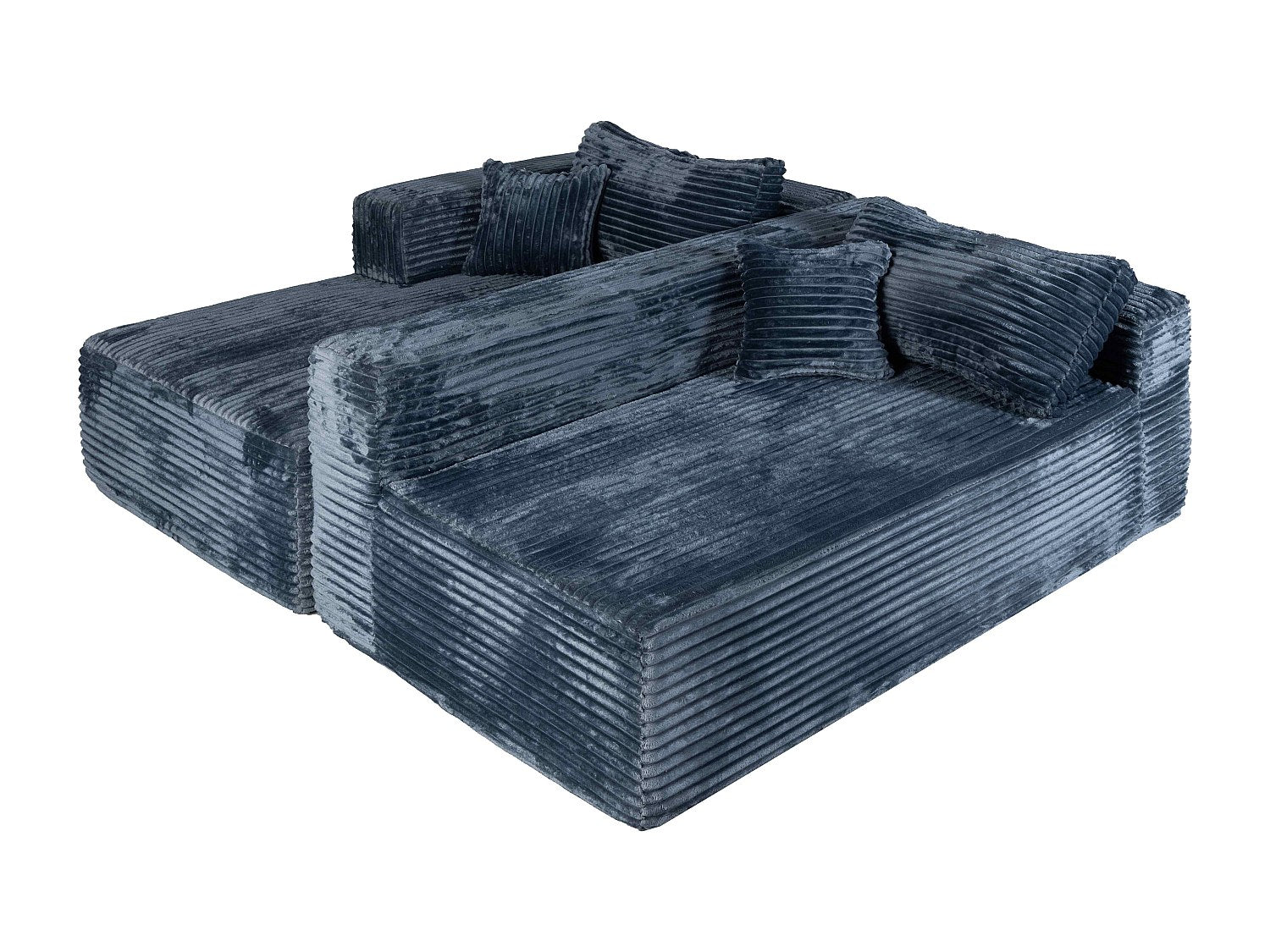 Canapé modulable bleu tissu