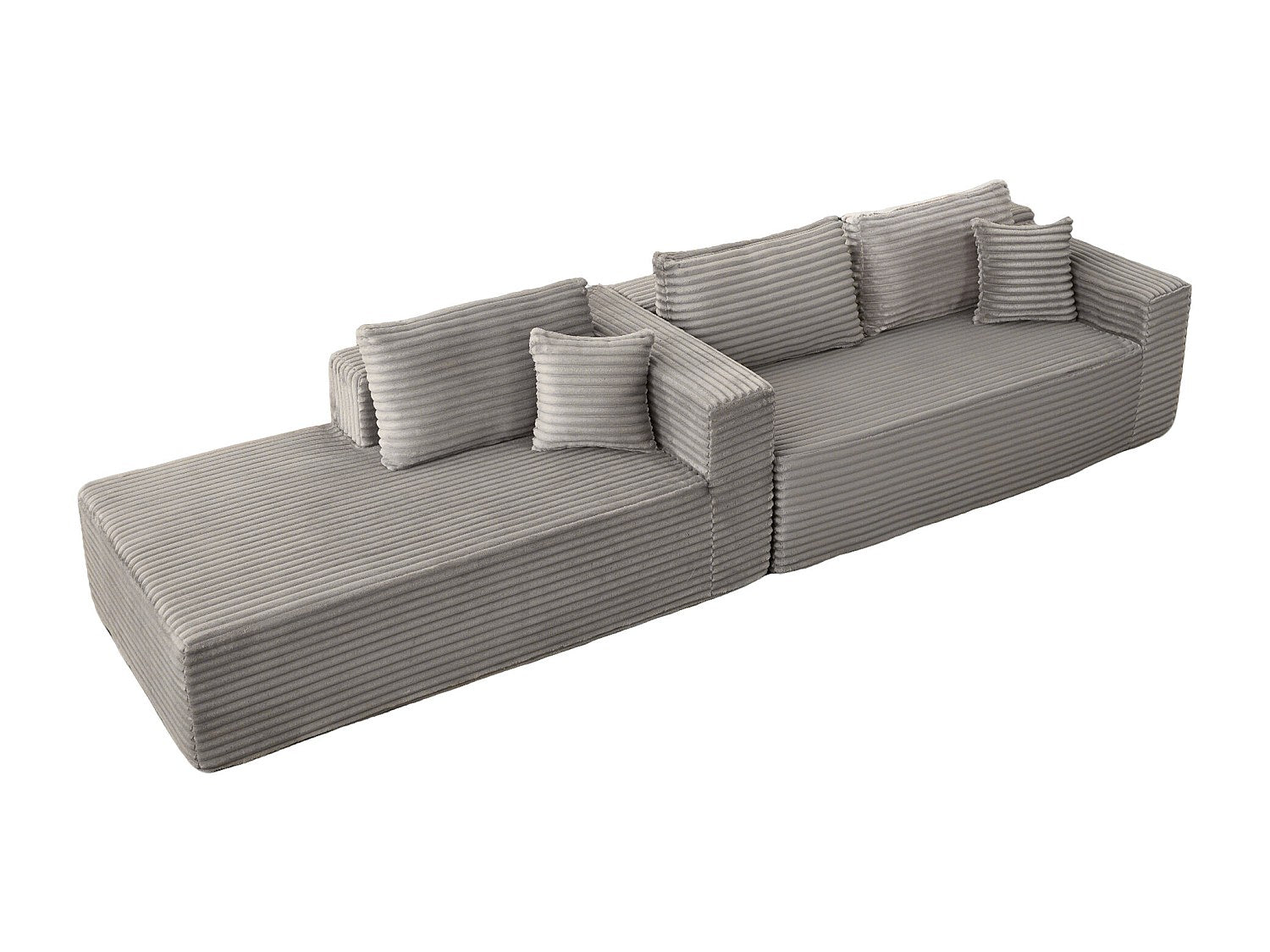 Canapé modulable gris tissu