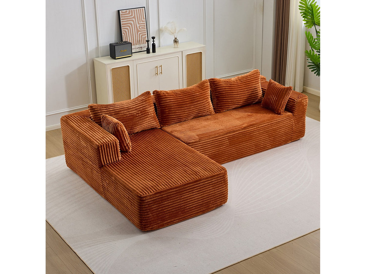 Canapé modulable jaune tissu