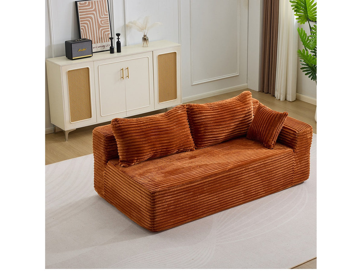 Canapé modulable jaune tissu