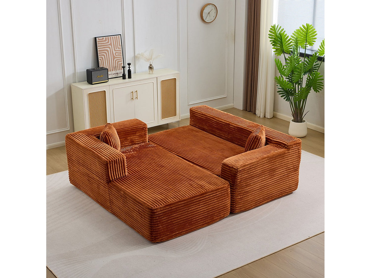 Canapé modulable jaune tissu