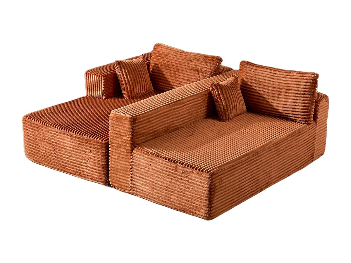 Canapé modulable jaune tissu