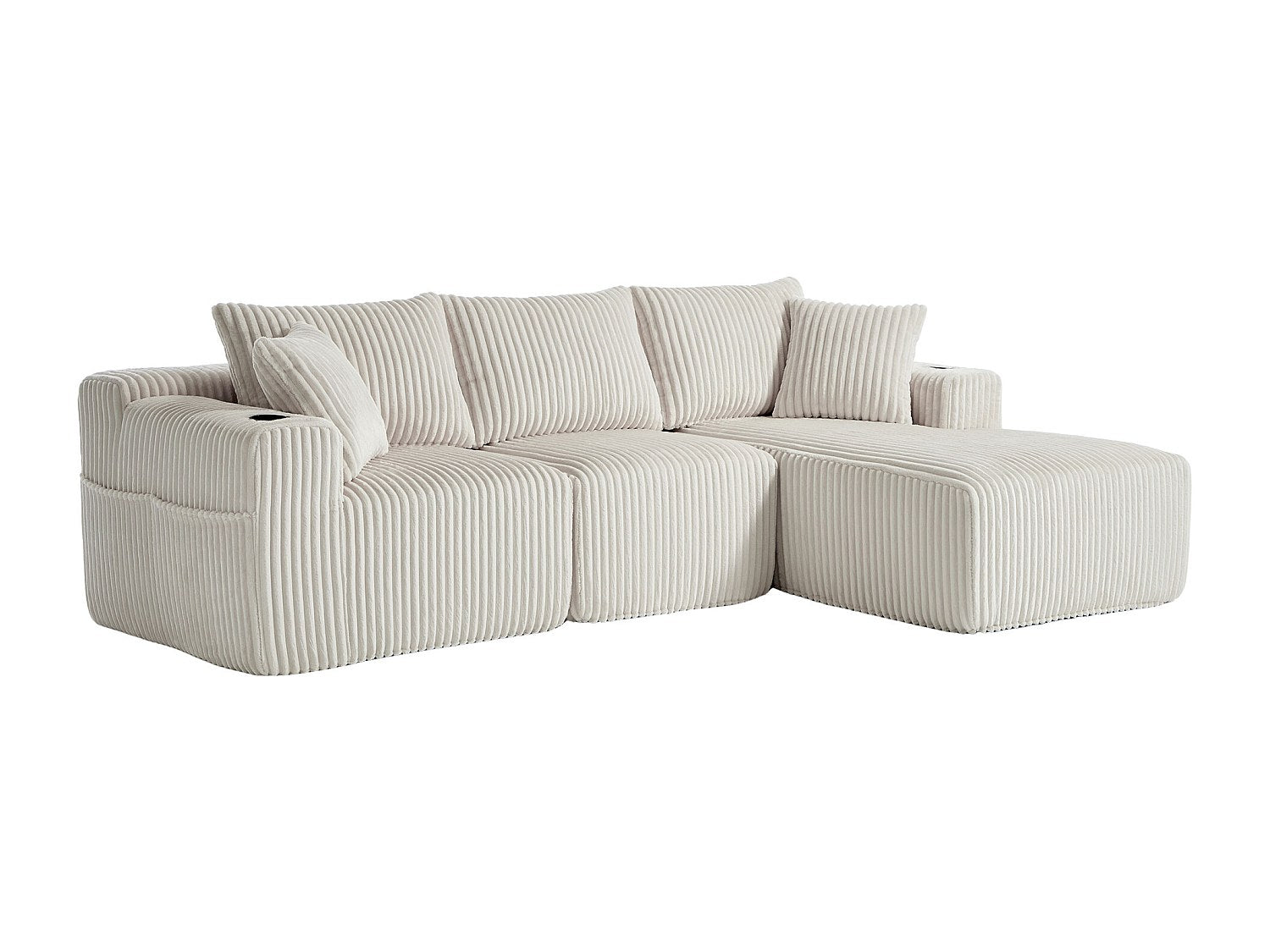 Canapé modulable convertible 3 places beige tissu
