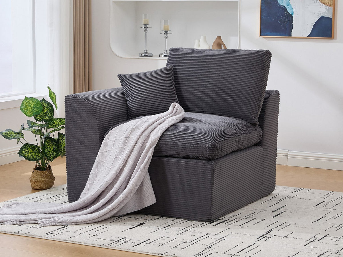 Canapé modulable gris tissu