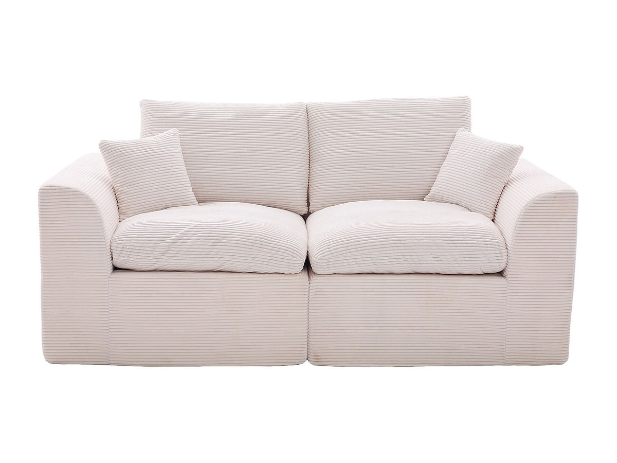 Canapé modulable 2 places beige tissu
