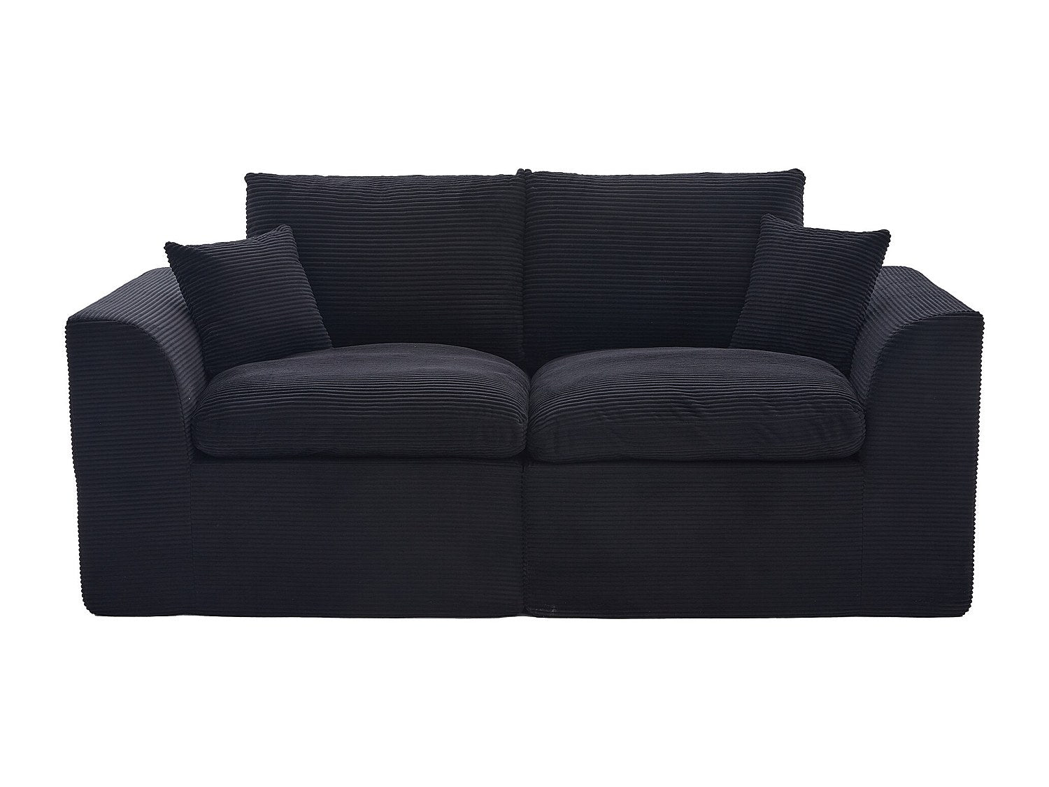 Canapé modulable 2 places noir tissu