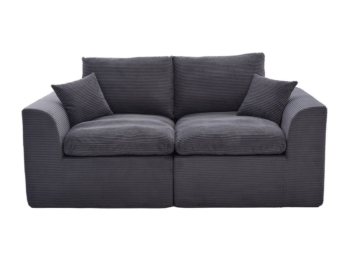 Canapé modulable 2 places gris tissu