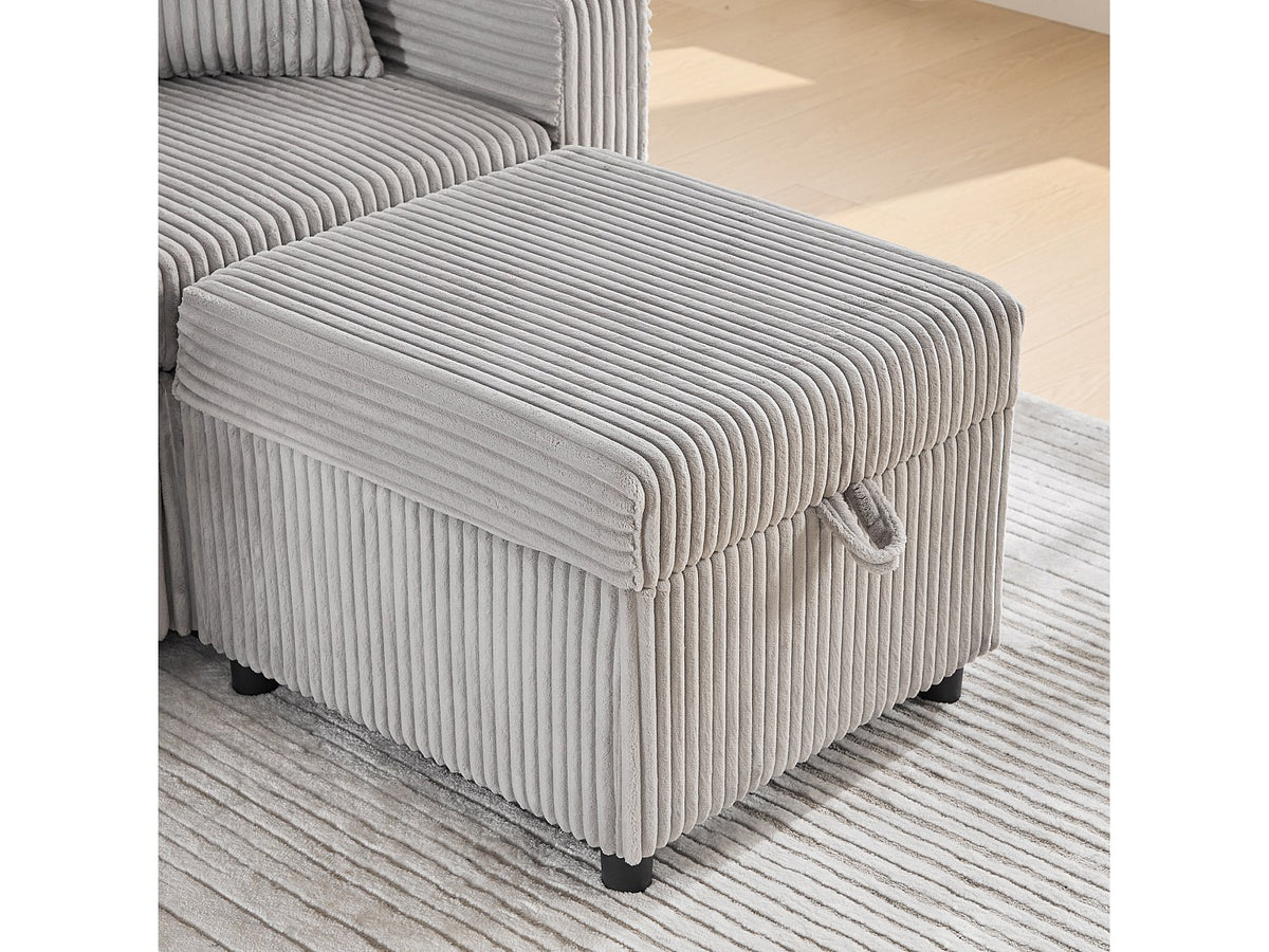 Angle pour canapé modulable convertible 3 places gris tissu - Allurex