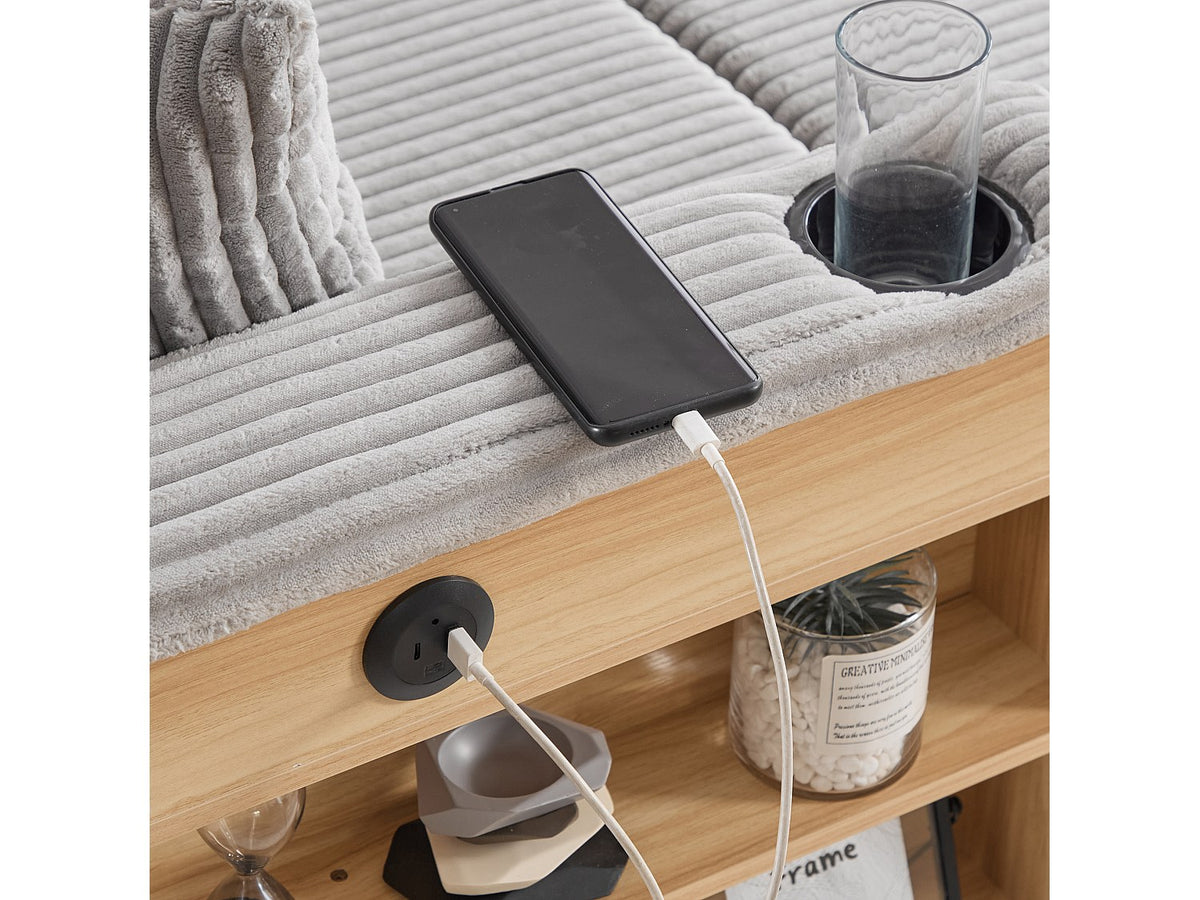 Angle pour canapé modulable convertible 3 places gris tissu - Allurex