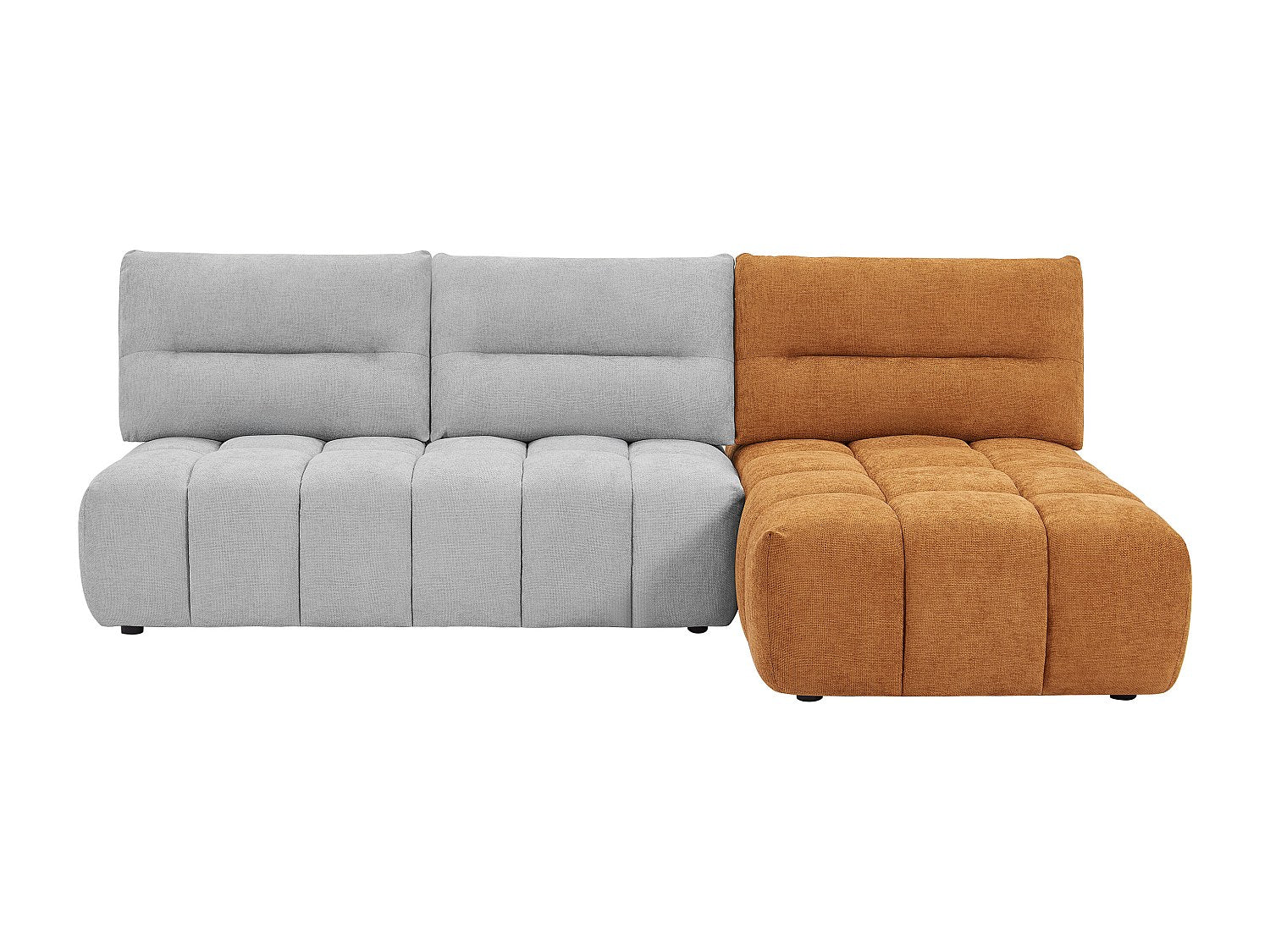 Angle pour canapé modulable gris tissu