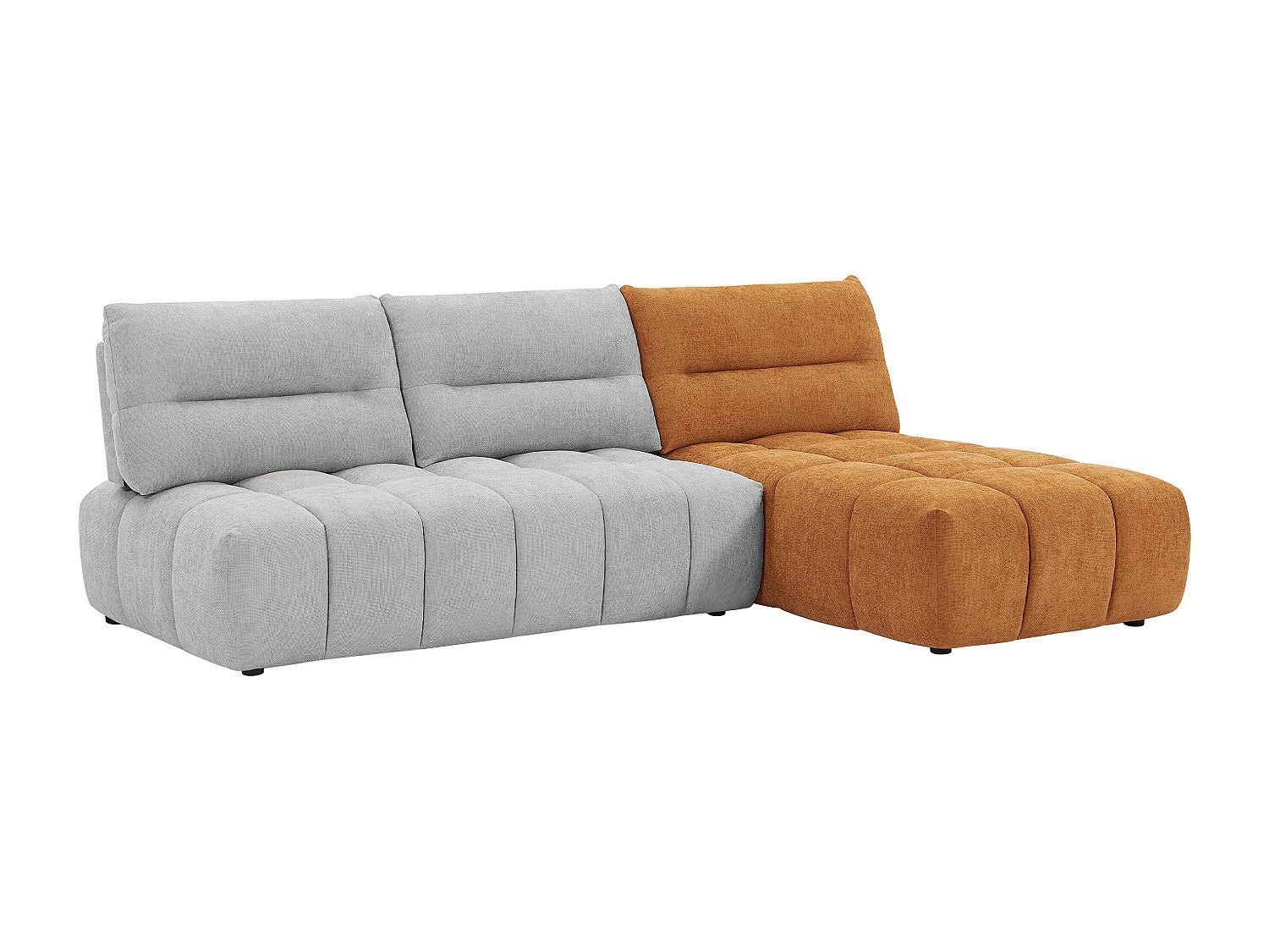 Angle pour canapé modulable gris tissu