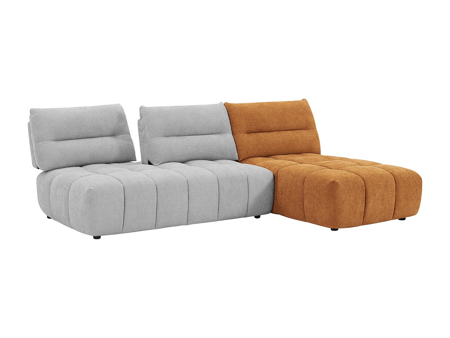 Angle pour canapé modulable gris tissu