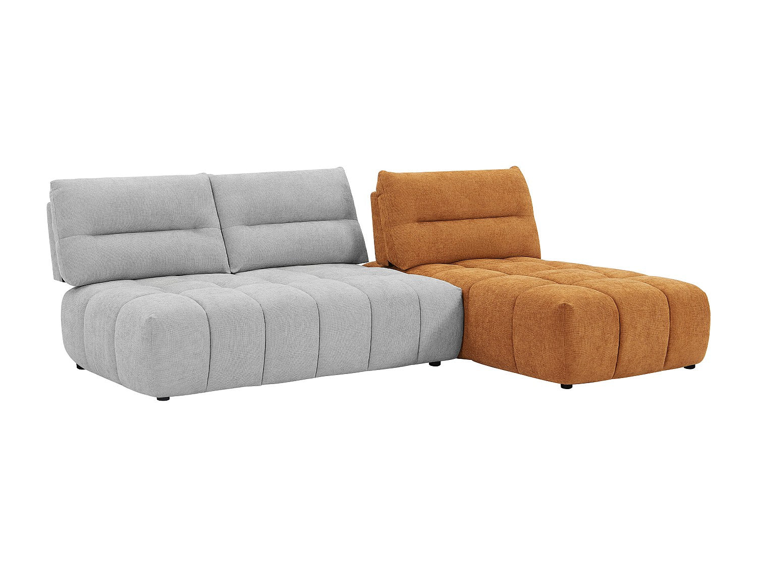 Angle pour canapé modulable gris tissu