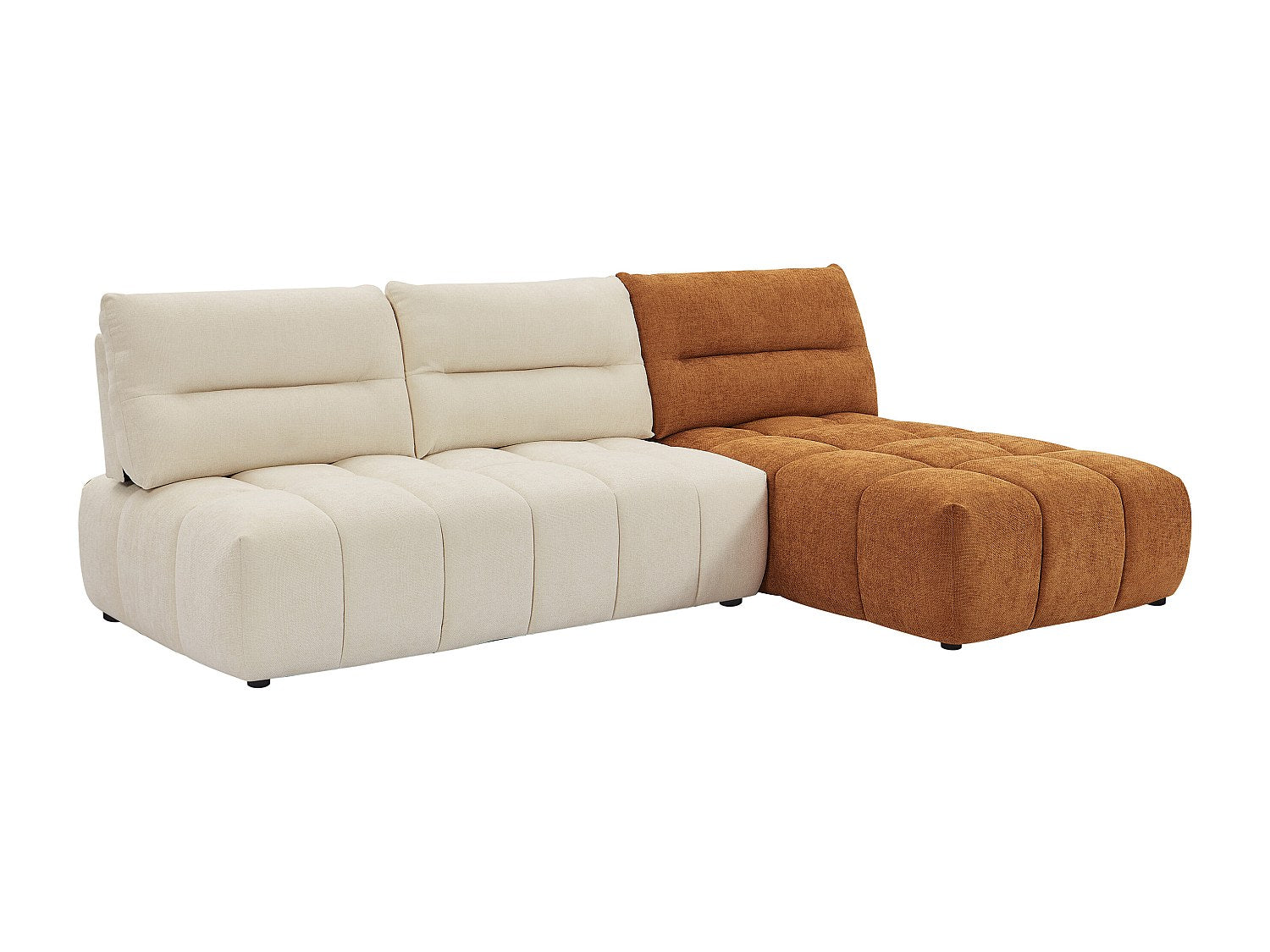 Angle pour canapé modulable orange tissu