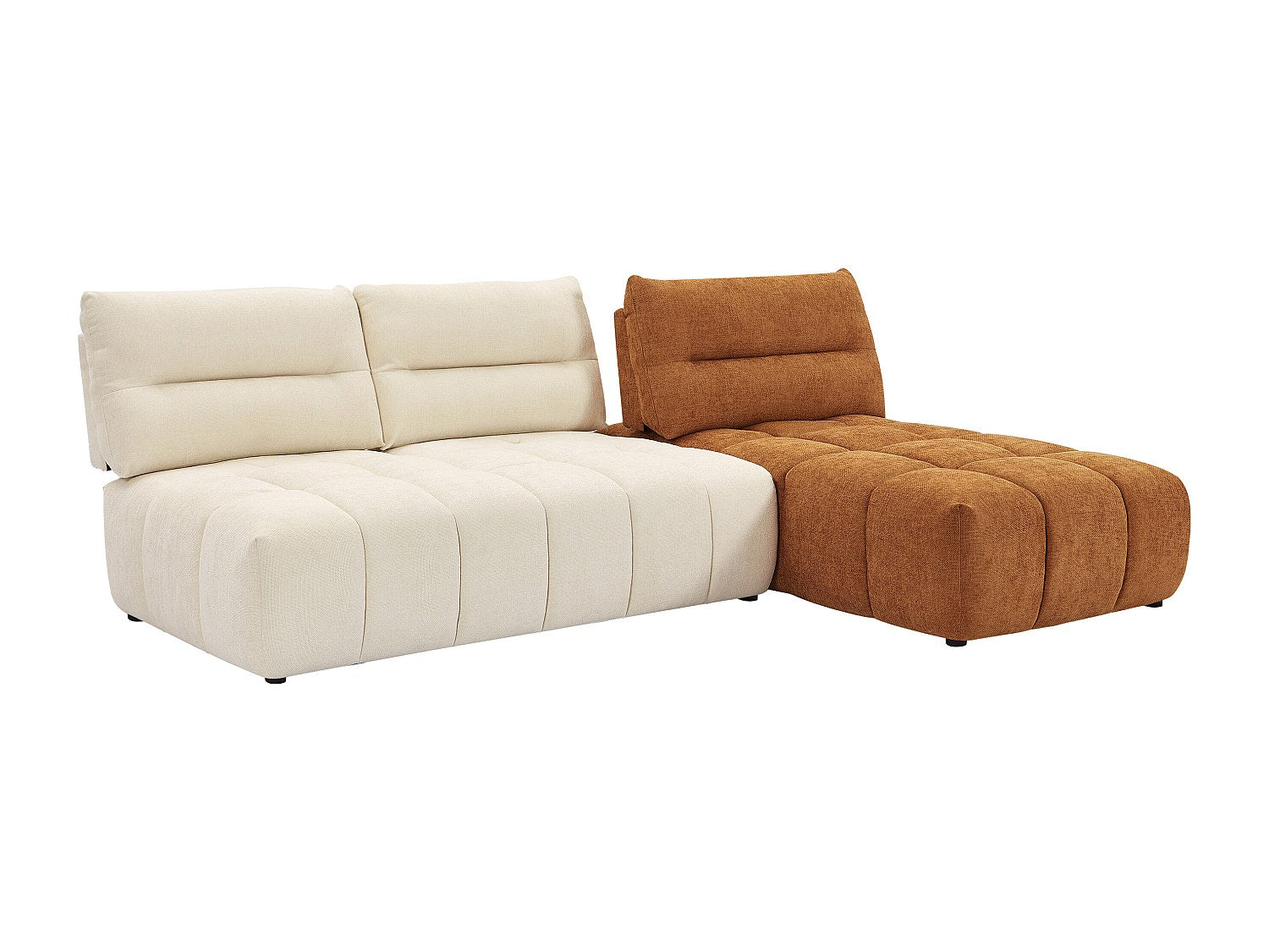Angle pour canapé modulable orange tissu