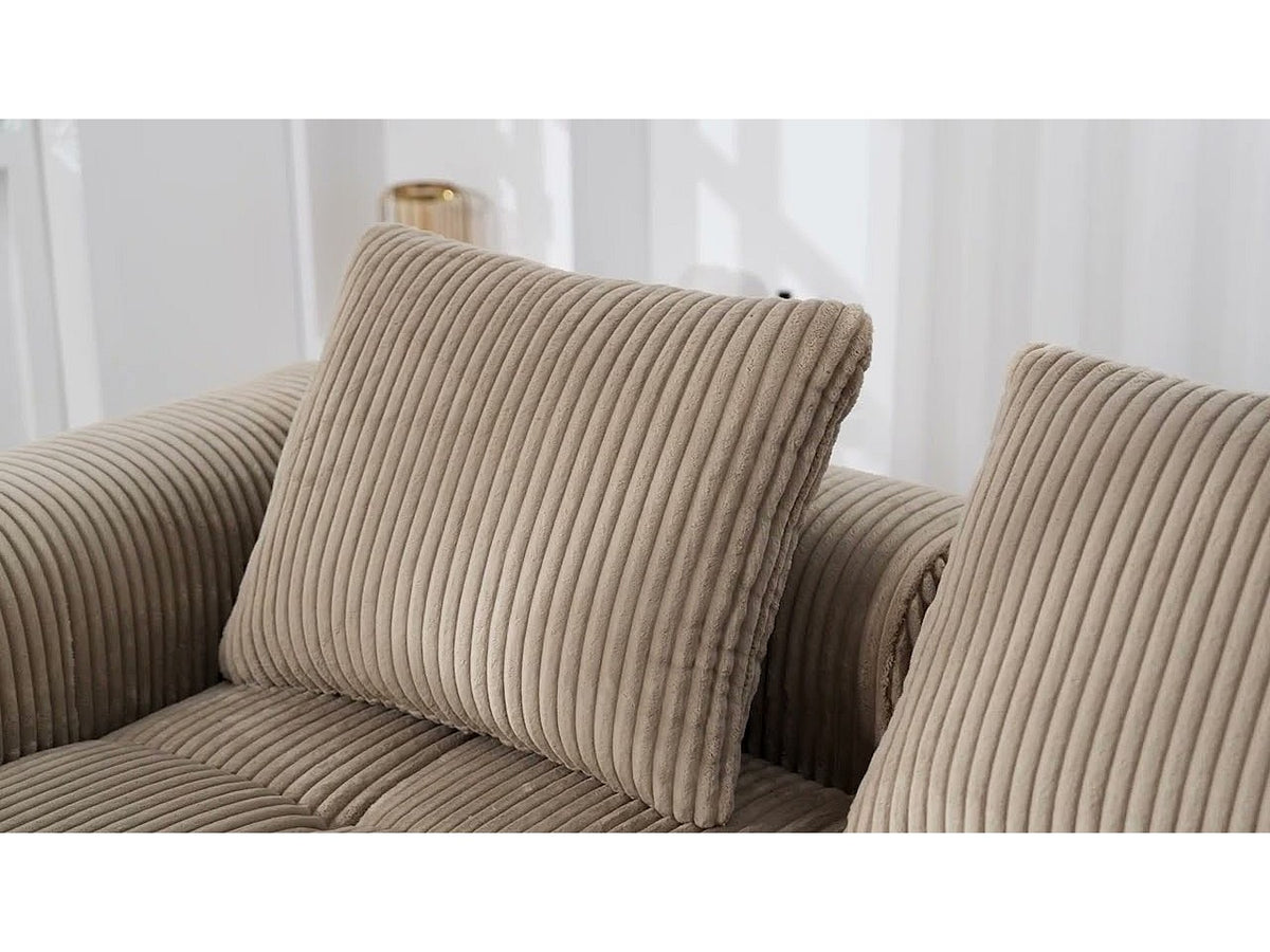 Méridienne pour canapé modulable 2 places beige velours
