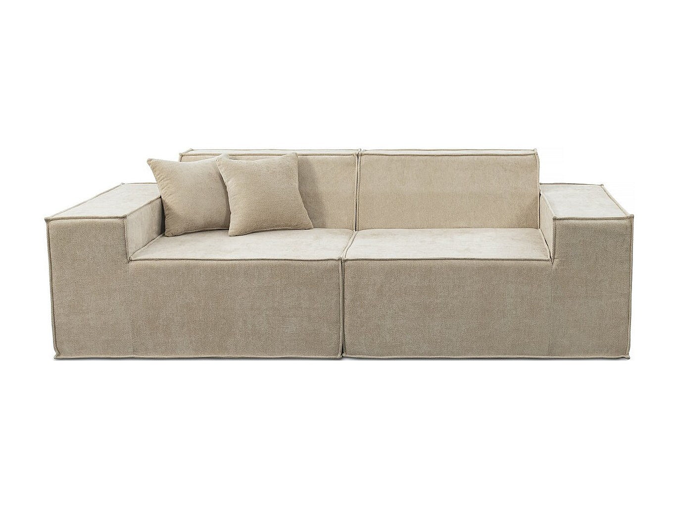 Canapé modulable 3 places beige tissu