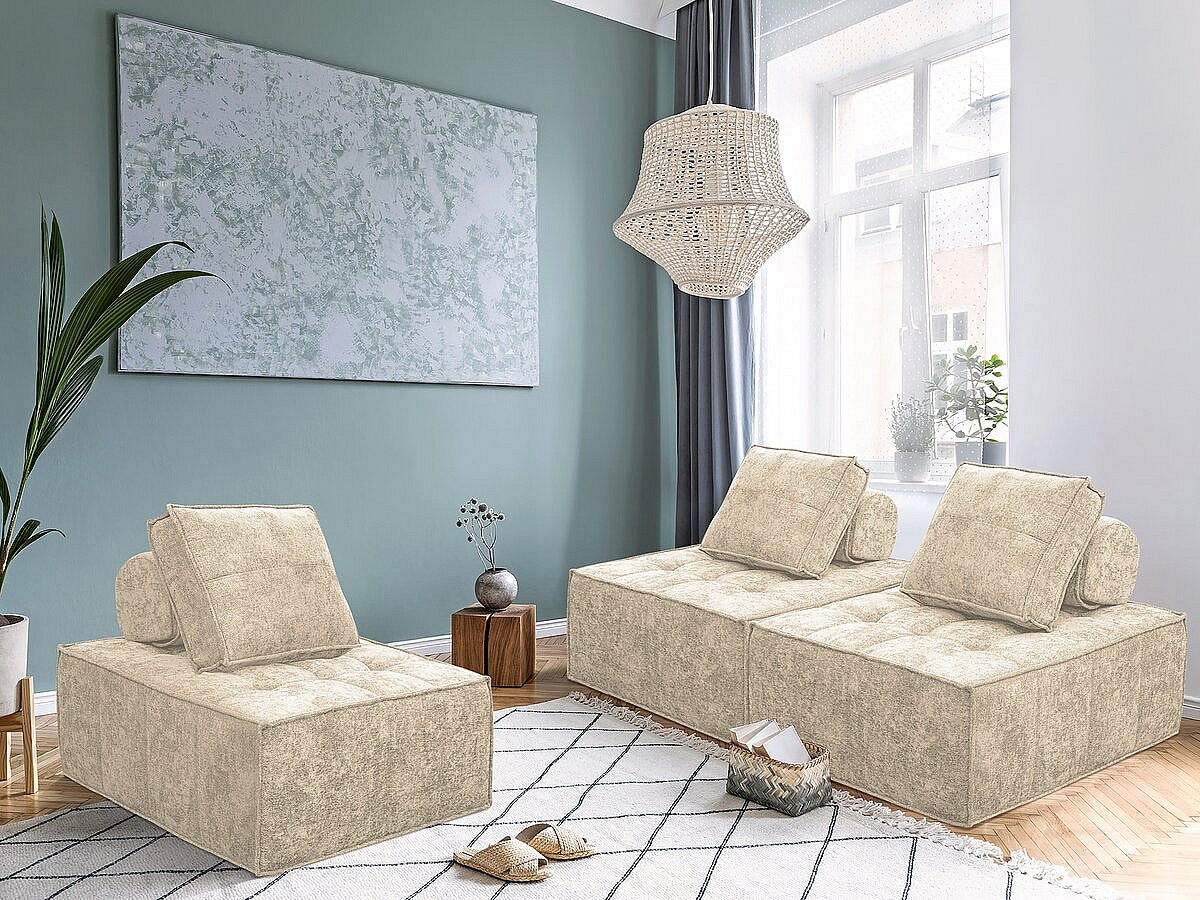 Chauffeuse modulable beige tissu