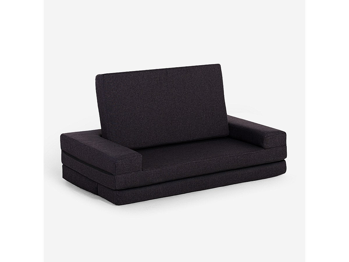Canapé modulable convertible 2 places noir tissu