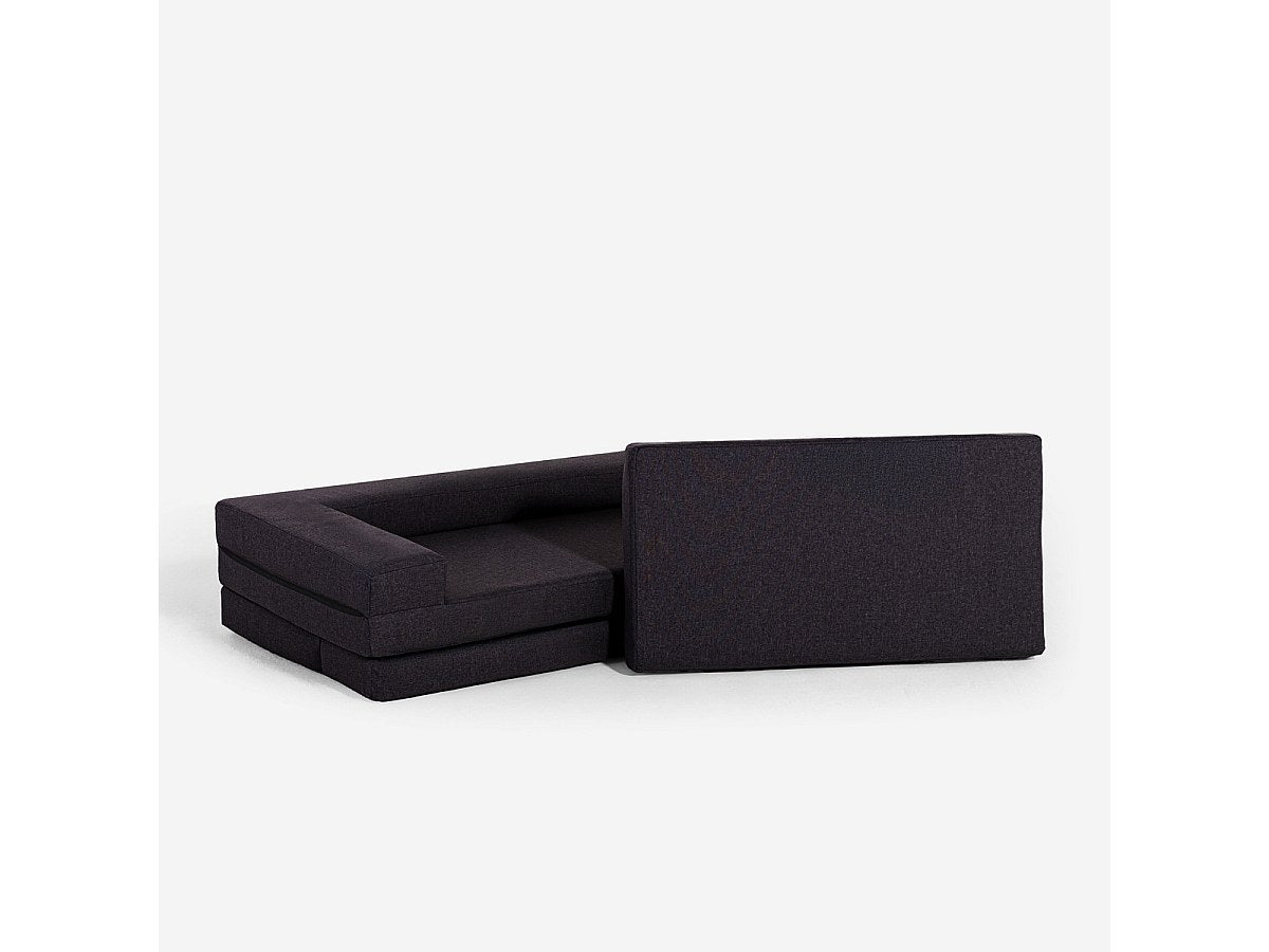 Canapé modulable convertible 2 places noir tissu