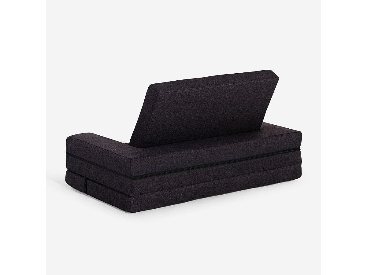Canapé modulable convertible 2 places noir tissu