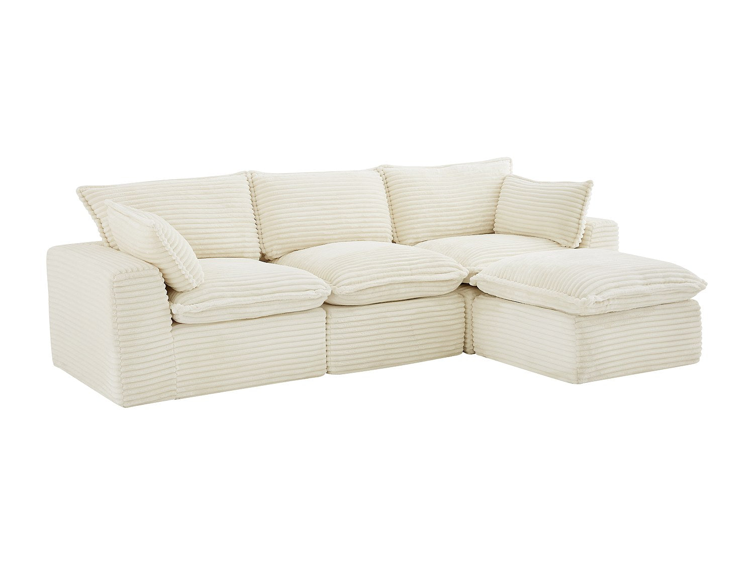 Angle pour canapé modulable beige velours