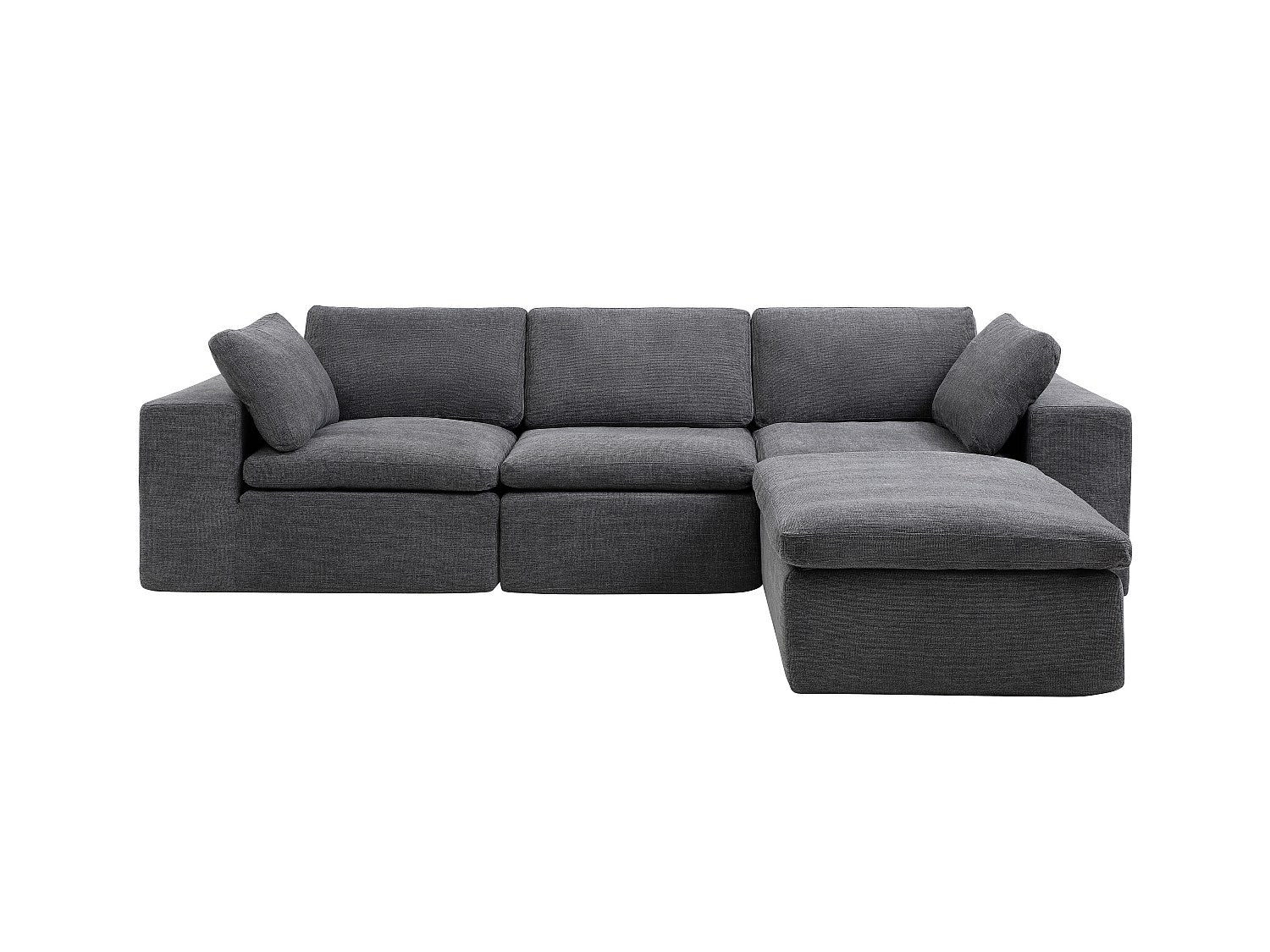 Angle pour canapé modulable gris tissu