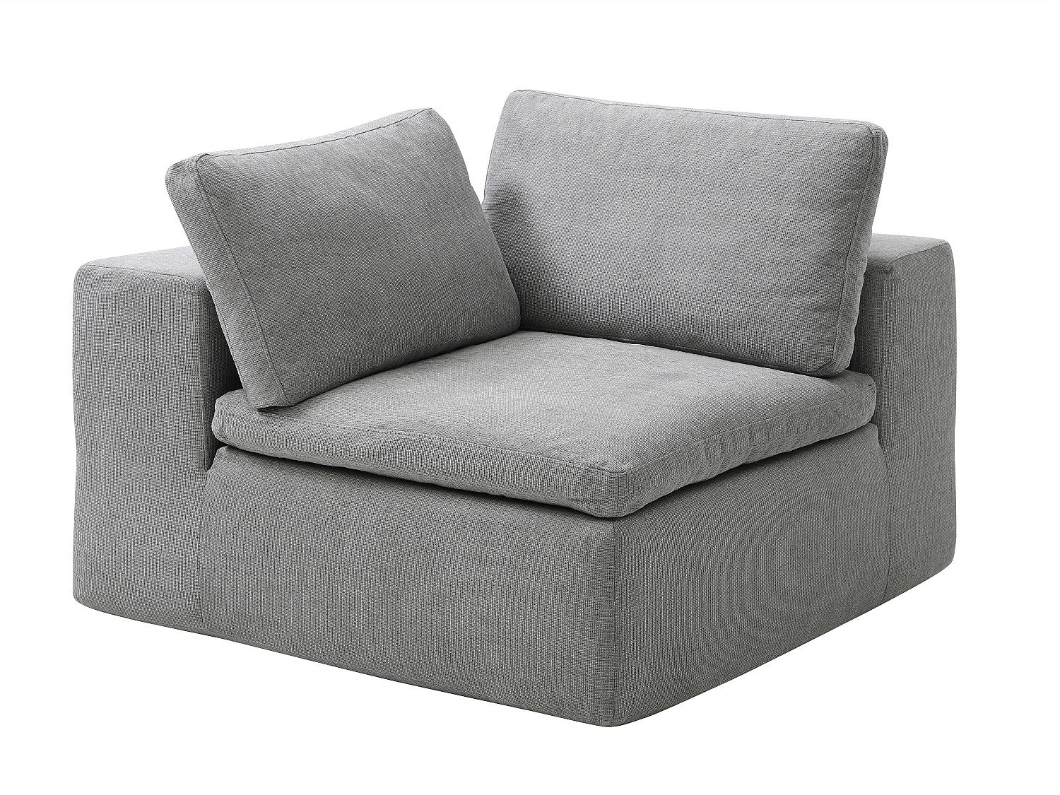 Angle pour canapé modulable gris tissu