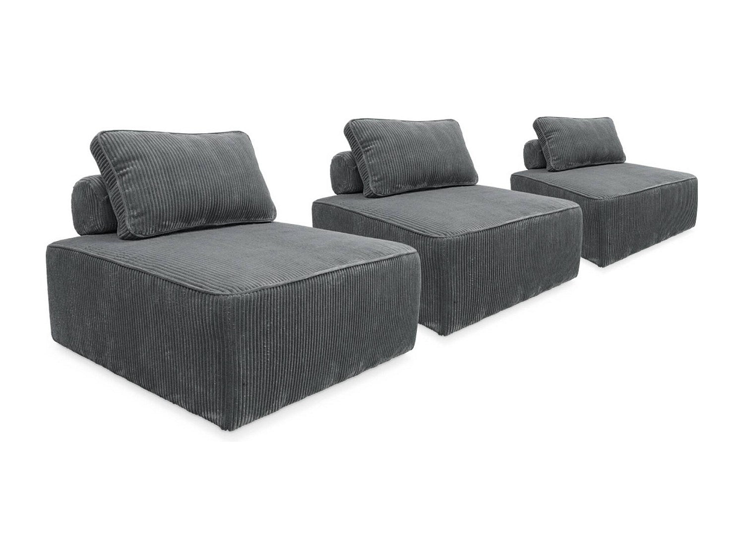 Chauffeuse modulable gris velours