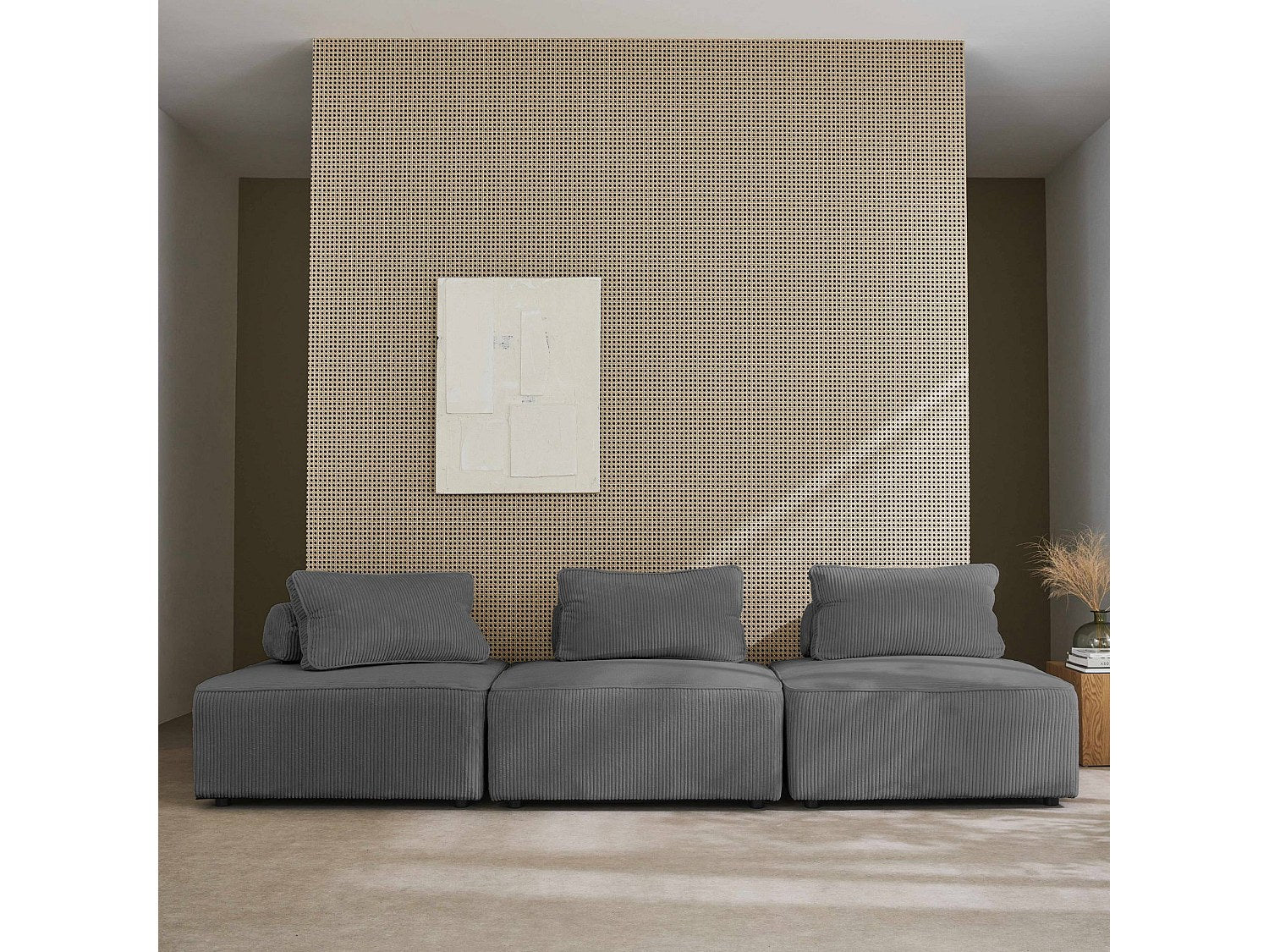 Chauffeuse modulable gris velours